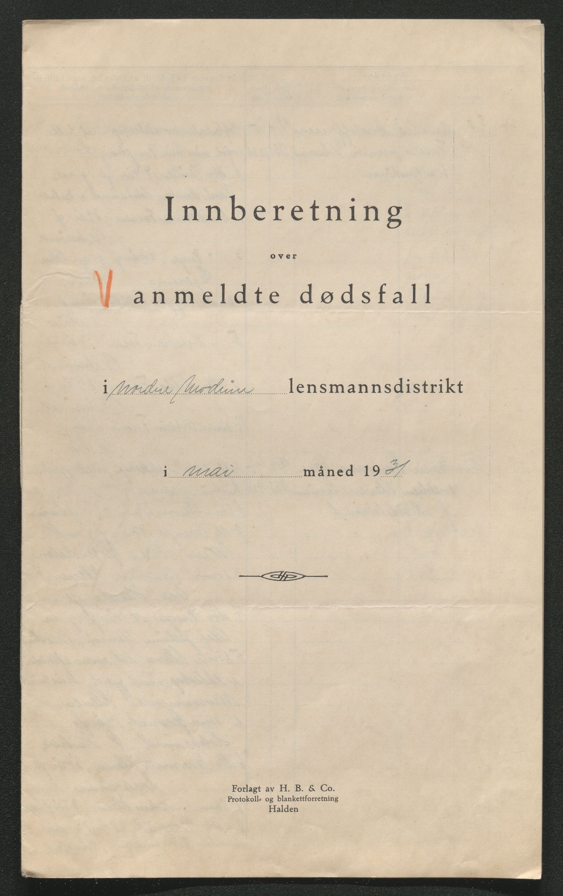 Eiker, Modum og Sigdal sorenskriveri, SAKO/A-123/H/Ha/Hab/L0046: Dødsfallsmeldinger, 1930-1931, s. 851