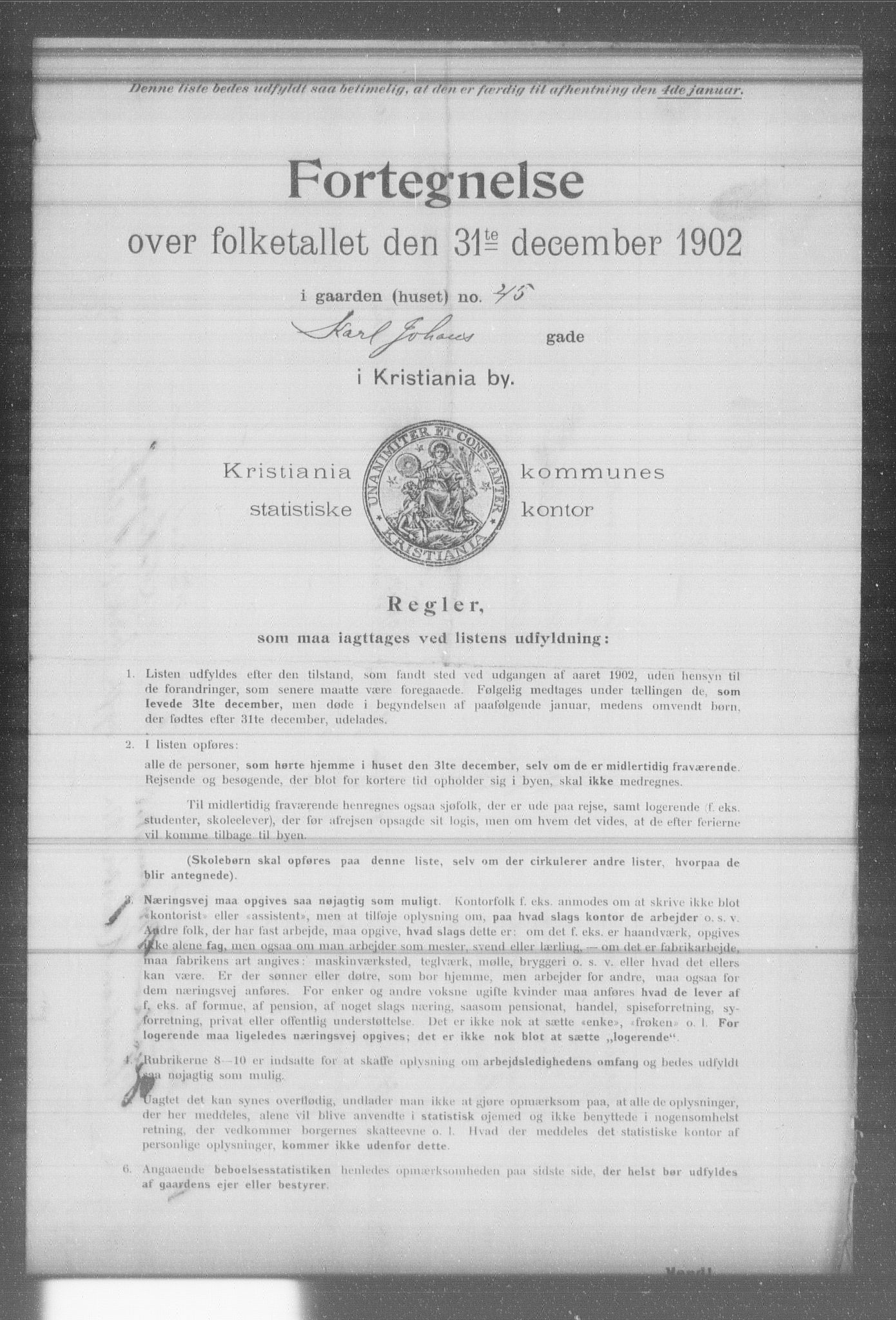 OBA, Kommunal folketelling 31.12.1902 for Kristiania kjøpstad, 1902, s. 9322