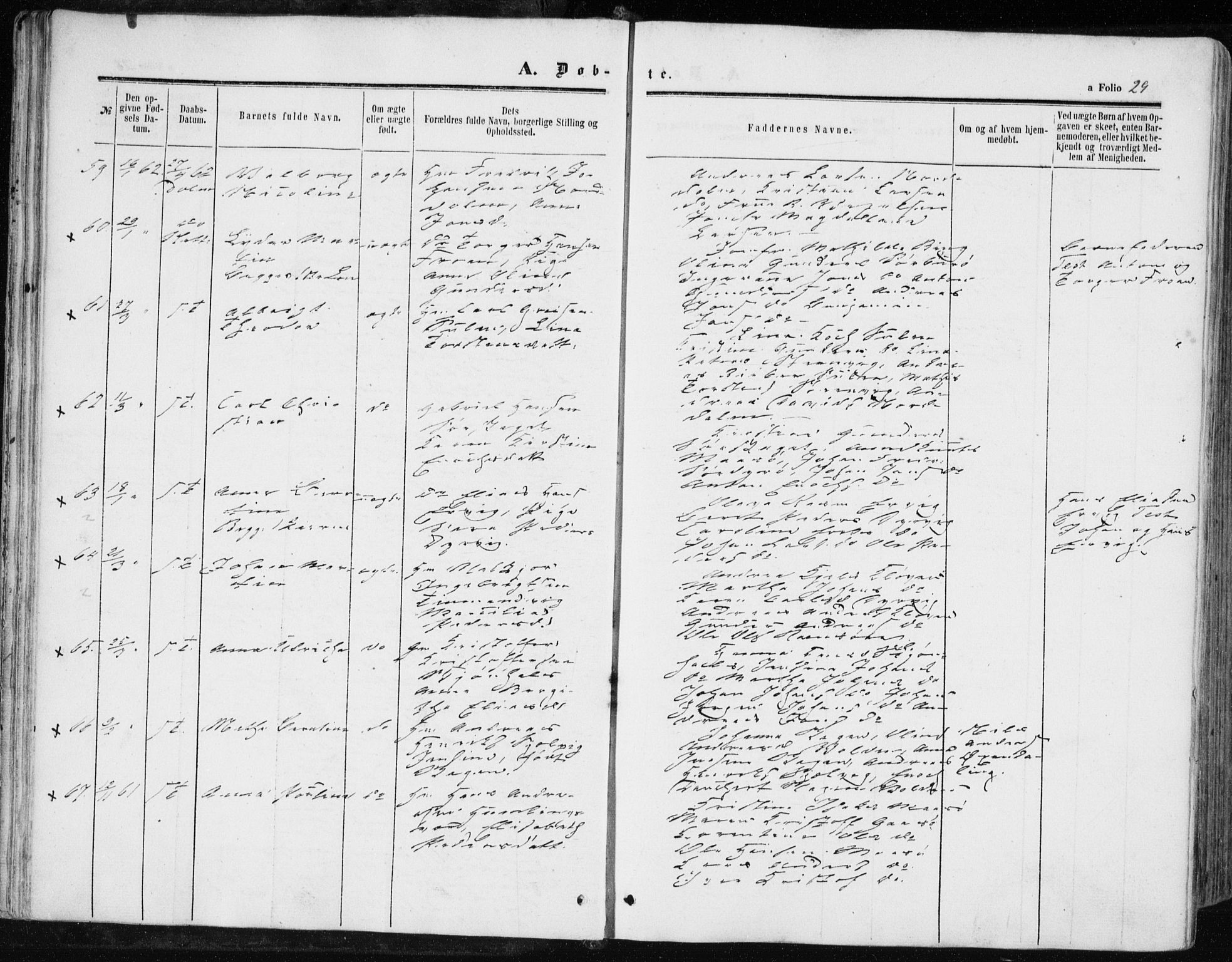 Ministerialprotokoller, klokkerbøker og fødselsregistre - Sør-Trøndelag, SAT/A-1456/634/L0531: Ministerialbok nr. 634A07, 1861-1870, s. 29