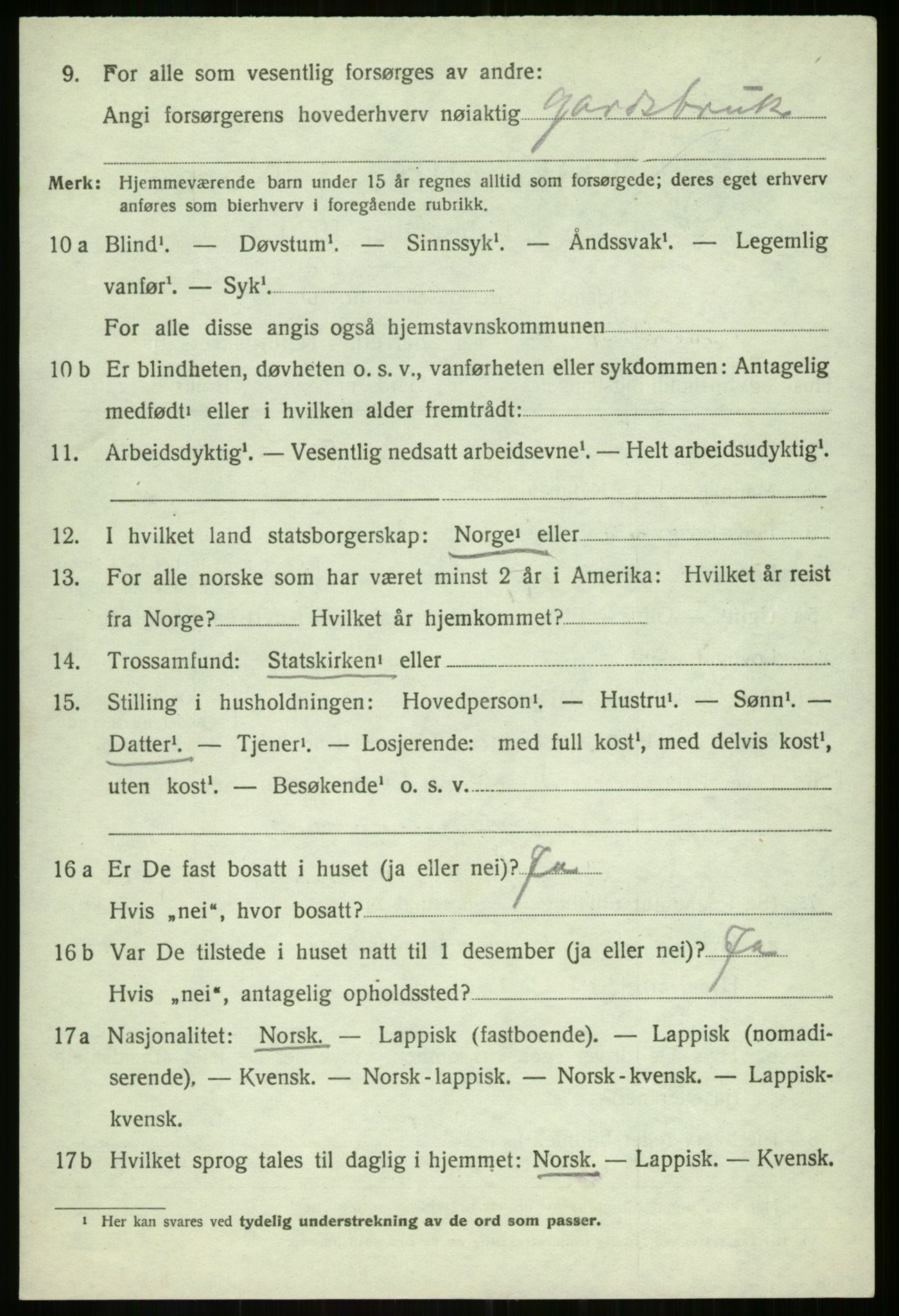 SATØ, Folketelling 1920 for 1933 Balsfjord herred, 1920, s. 3215