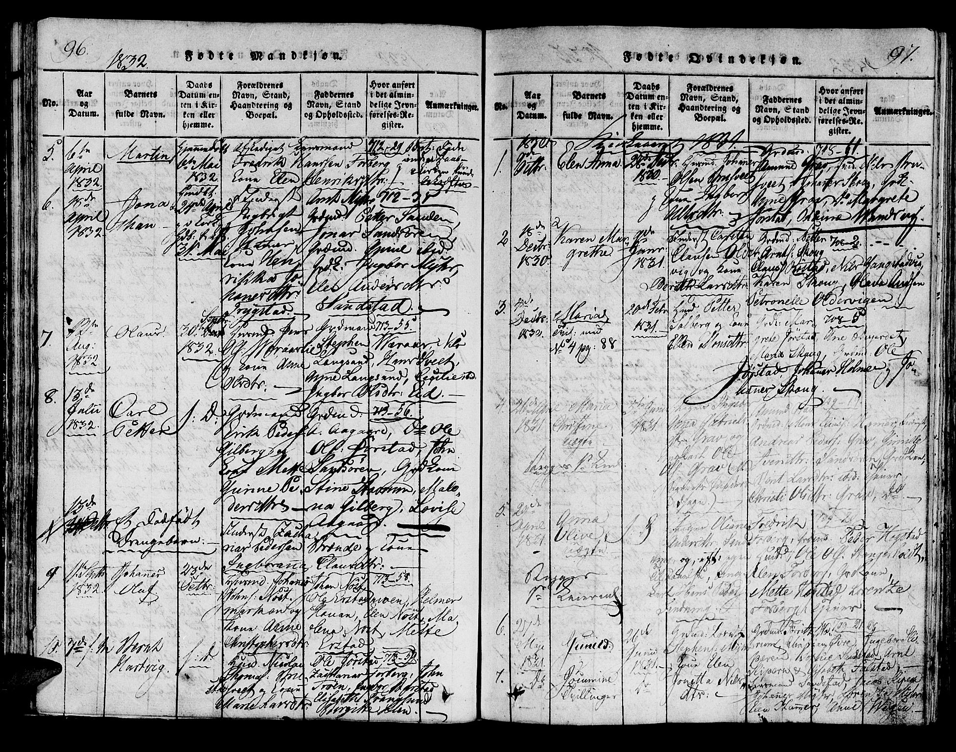 Ministerialprotokoller, klokkerbøker og fødselsregistre - Nord-Trøndelag, AV/SAT-A-1458/722/L0217: Ministerialbok nr. 722A04, 1817-1842, s. 96-97