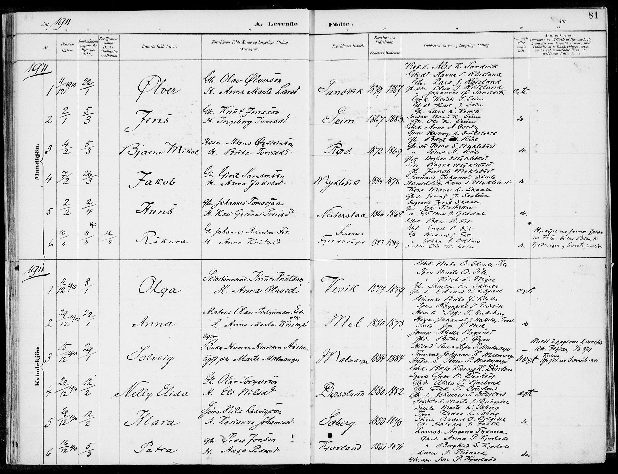 Kvinnherad sokneprestembete, AV/SAB-A-76401/H/Haa: Ministerialbok nr. B  1, 1887-1921, s. 81