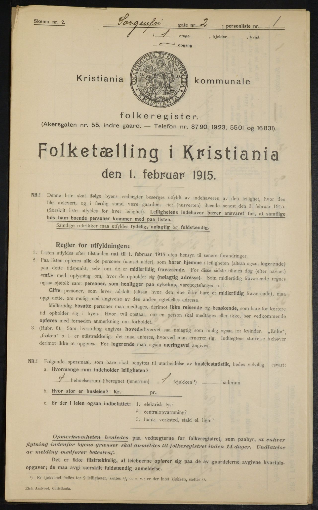 OBA, Kommunal folketelling 1.2.1915 for Kristiania, 1915, s. 99629