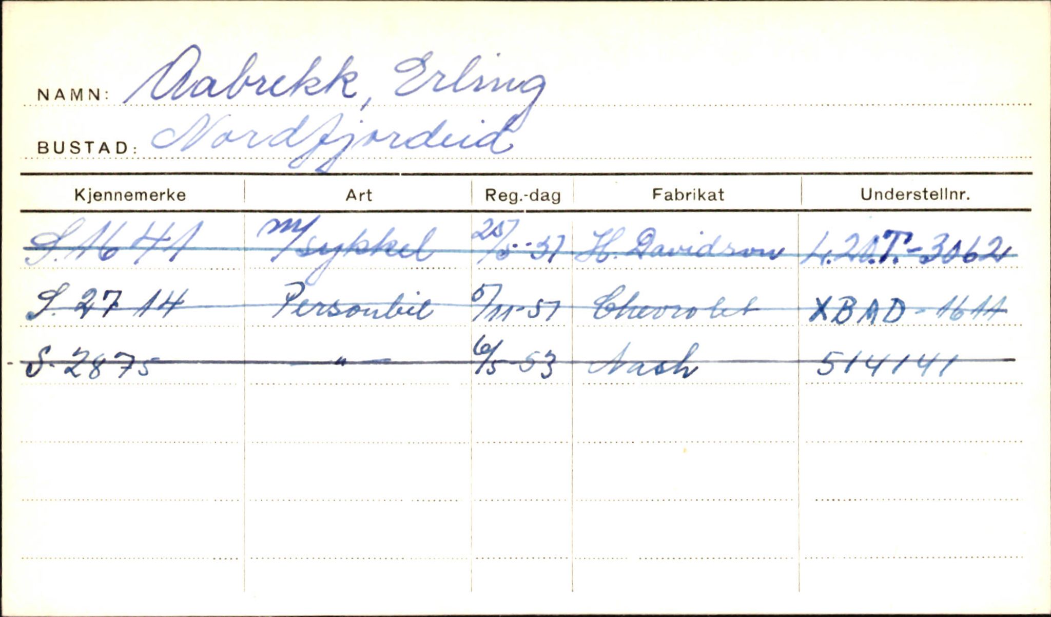 Statens vegvesen, Sogn og Fjordane vegkontor, SAB/A-5301/4/F/L0002: Eigarregister Fjordane til 1.6.1961, 1930-1961, s. 771