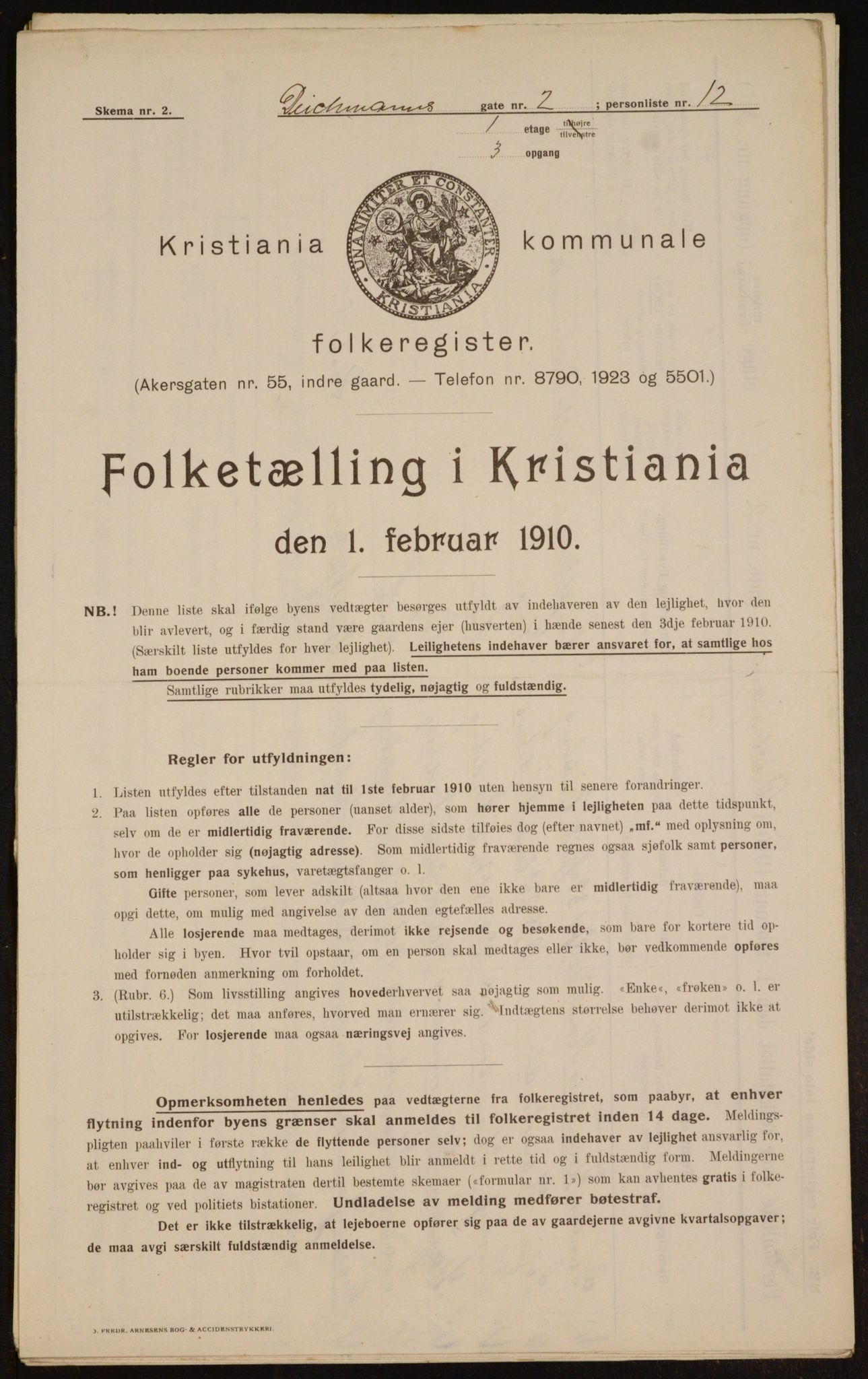 OBA, Kommunal folketelling 1.2.1910 for Kristiania, 1910, s. 14783