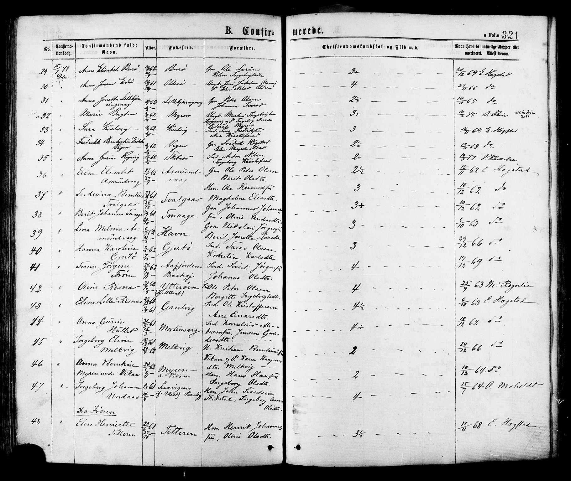 Ministerialprotokoller, klokkerbøker og fødselsregistre - Sør-Trøndelag, SAT/A-1456/634/L0532: Ministerialbok nr. 634A08, 1871-1881, s. 321
