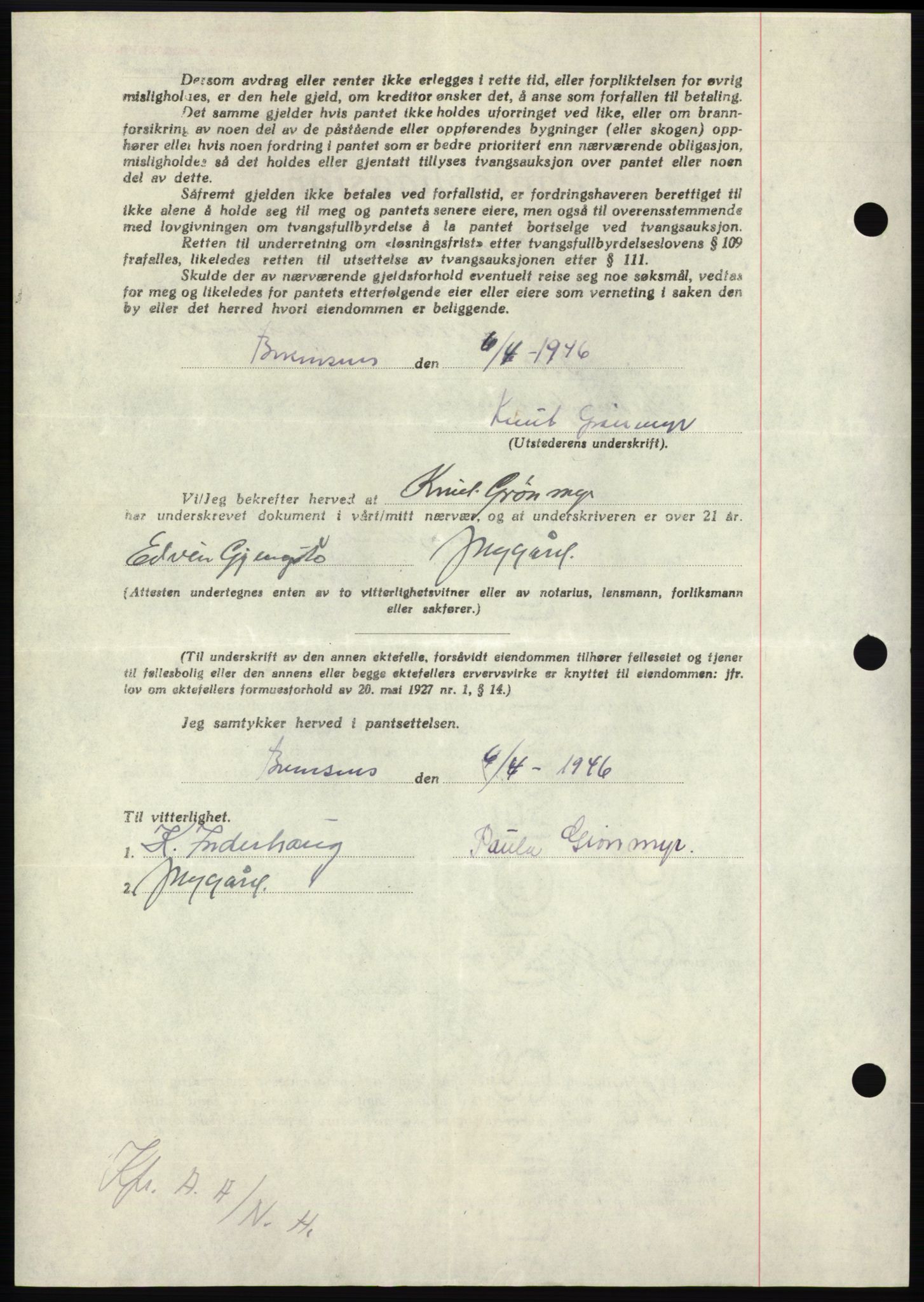 Nordmøre sorenskriveri, AV/SAT-A-4132/1/2/2Ca: Pantebok nr. B94, 1946-1946, Dagboknr: 1028/1946