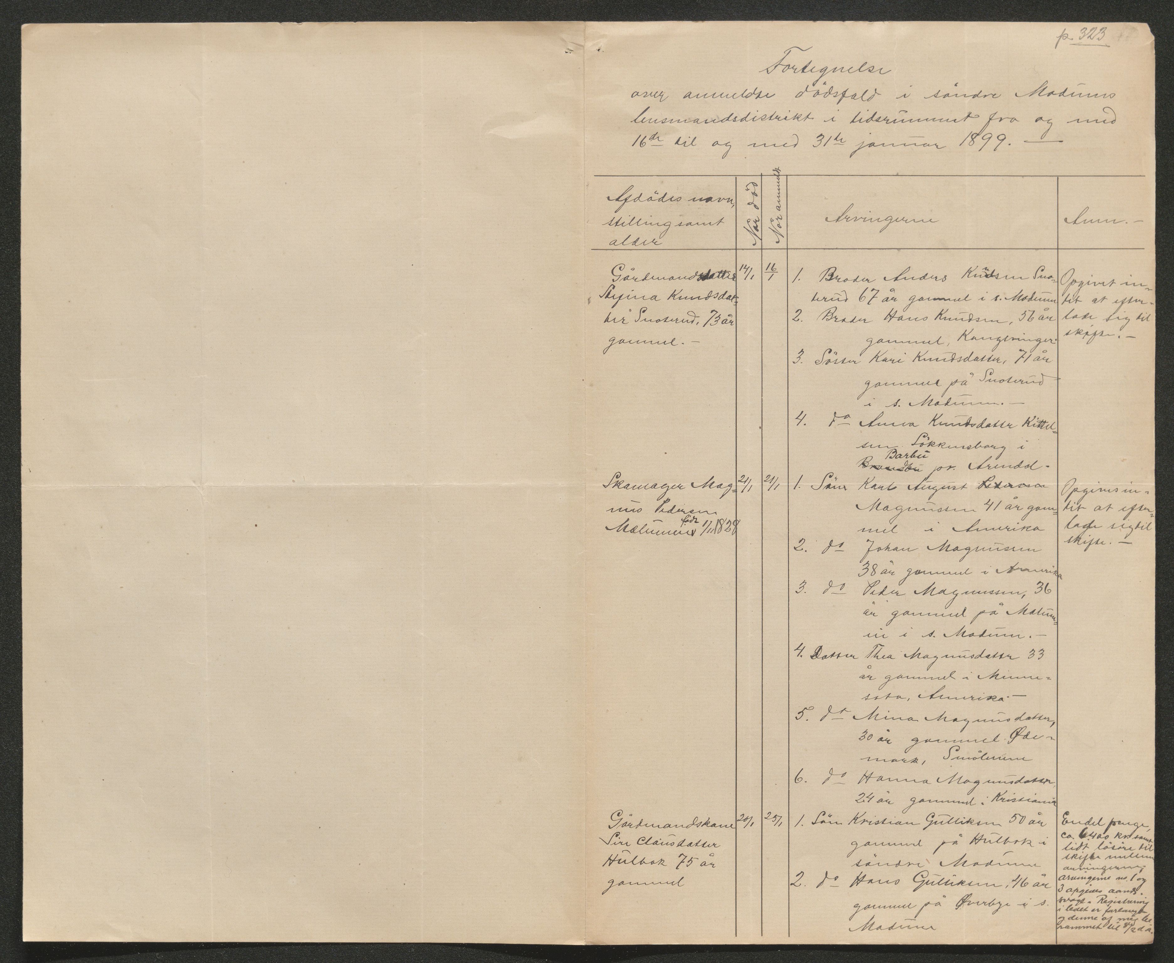 Eiker, Modum og Sigdal sorenskriveri, AV/SAKO-A-123/H/Ha/Hab/L0026: Dødsfallsmeldinger, 1899, s. 257