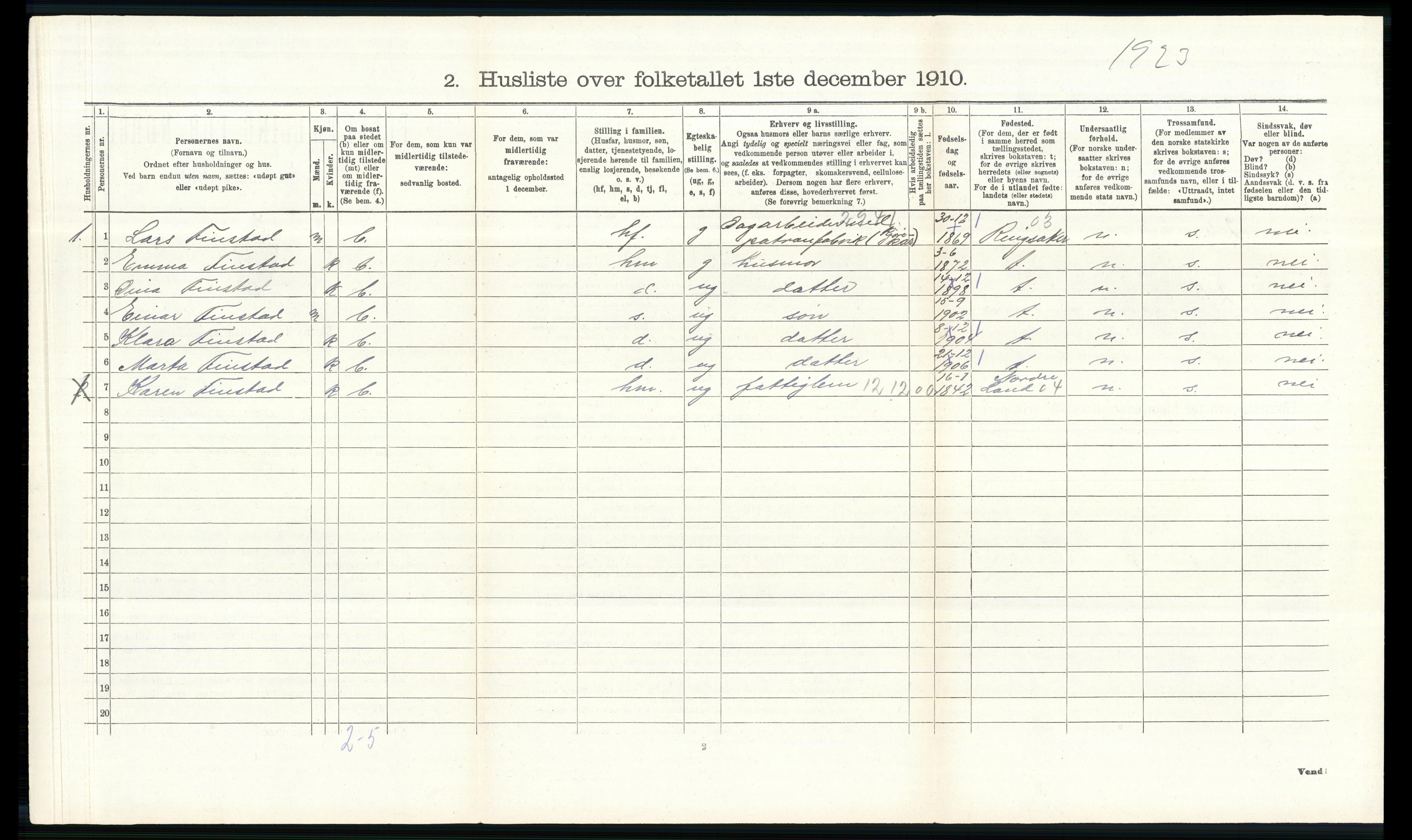 RA, Folketelling 1910 for 0527 Vardal herred, 1910, s. 699