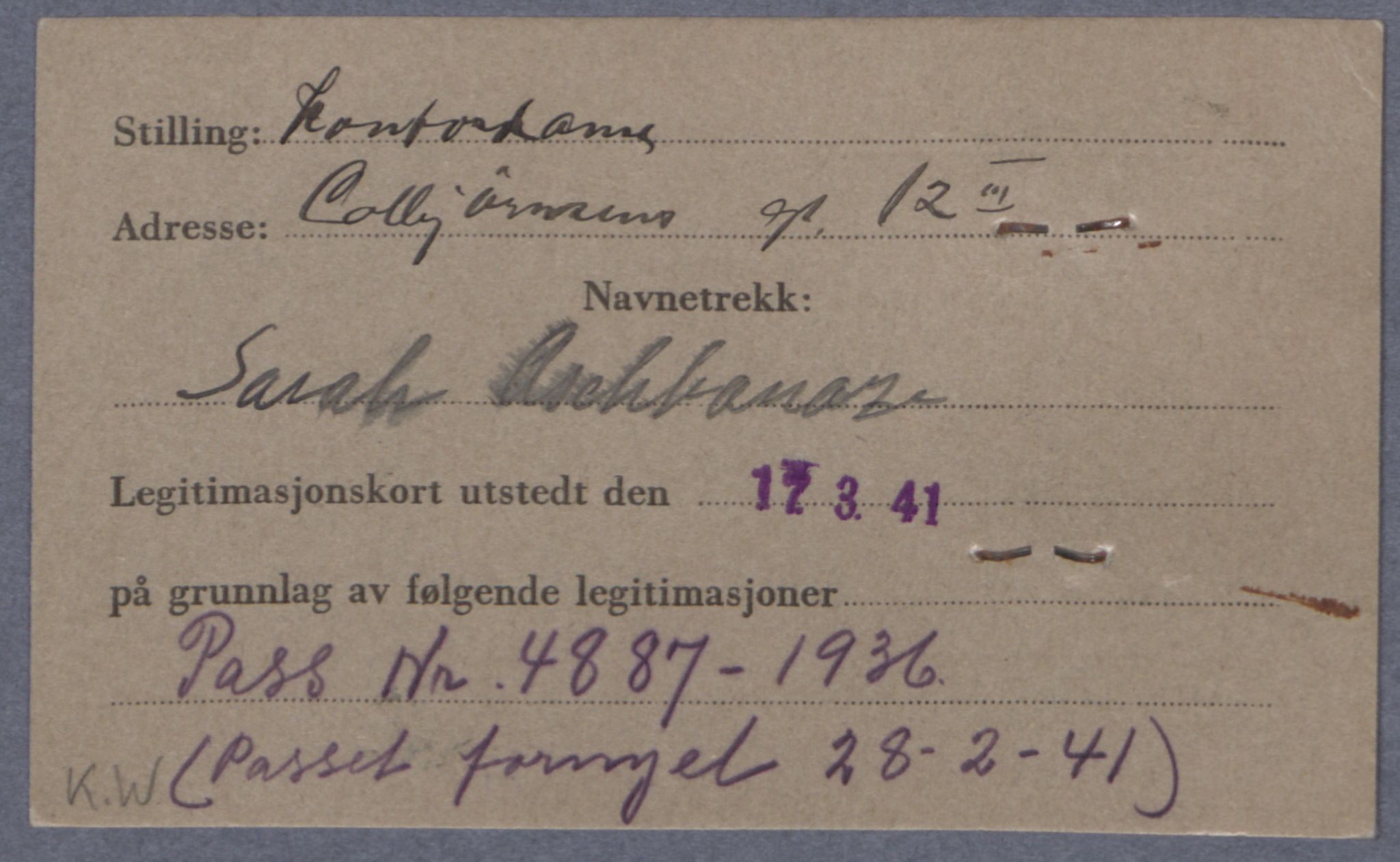 Sosialdepartementet, Våre Falne, RA/S-1708/E/Ee/L0021A: Fotografier av jøder på legitimasjonskort (1941-42), 1941-1942, s. 18