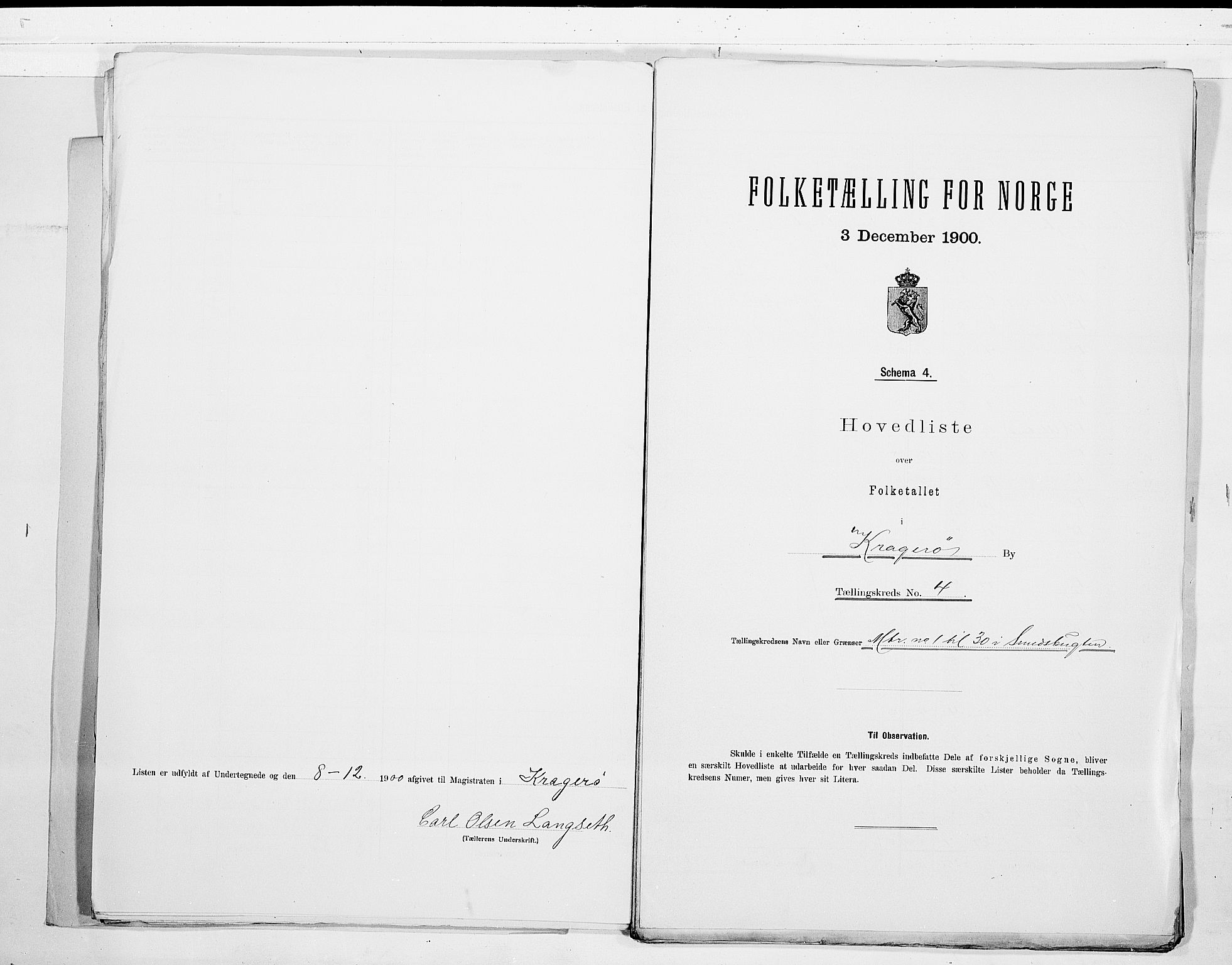 SAKO, Folketelling 1900 for 0801 Kragerø kjøpstad, 1900, s. 10