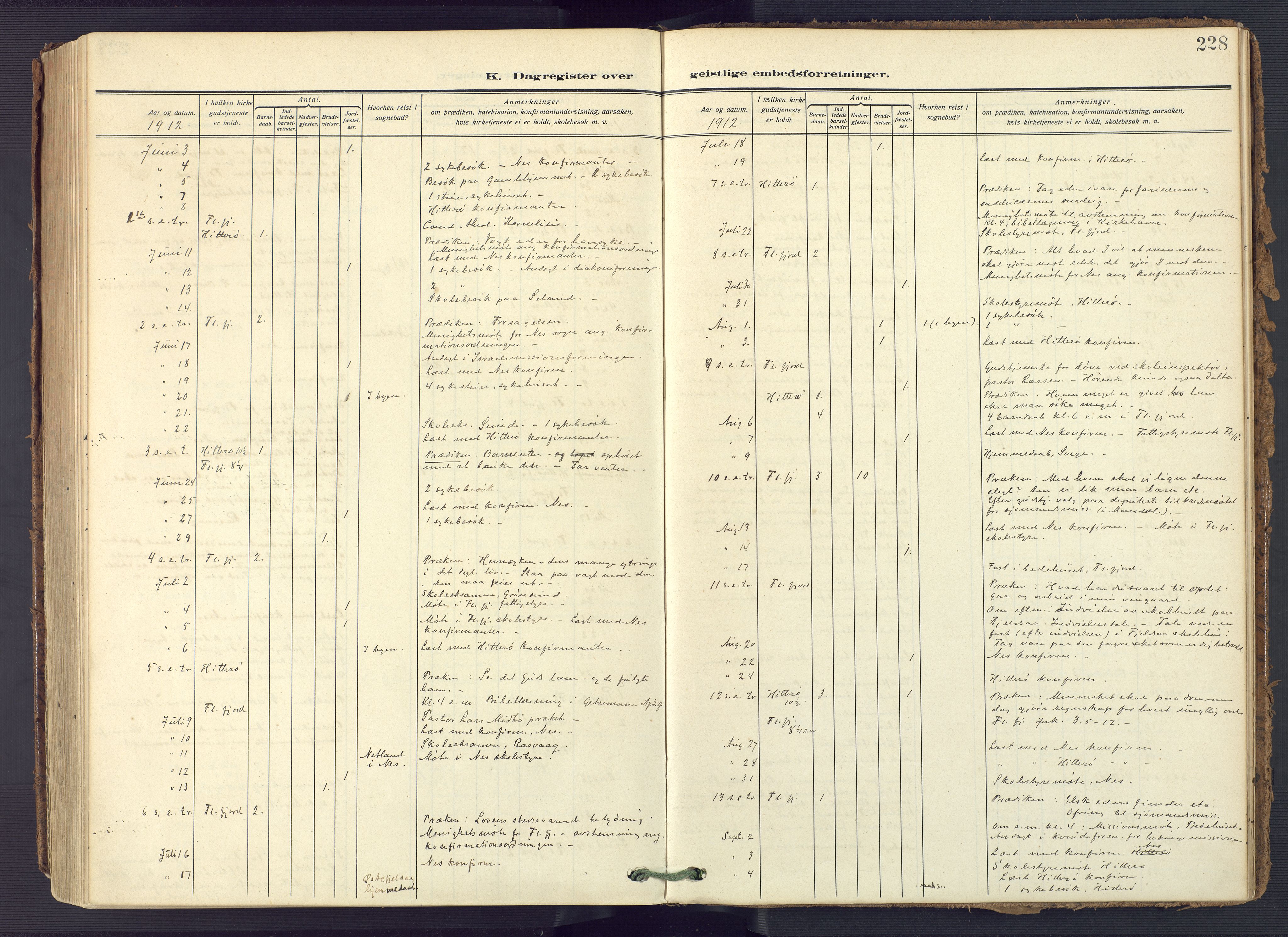 Flekkefjord sokneprestkontor, AV/SAK-1111-0012/F/Fa/Fac/L0010: Ministerialbok nr. A 10, 1910-1927, s. 228