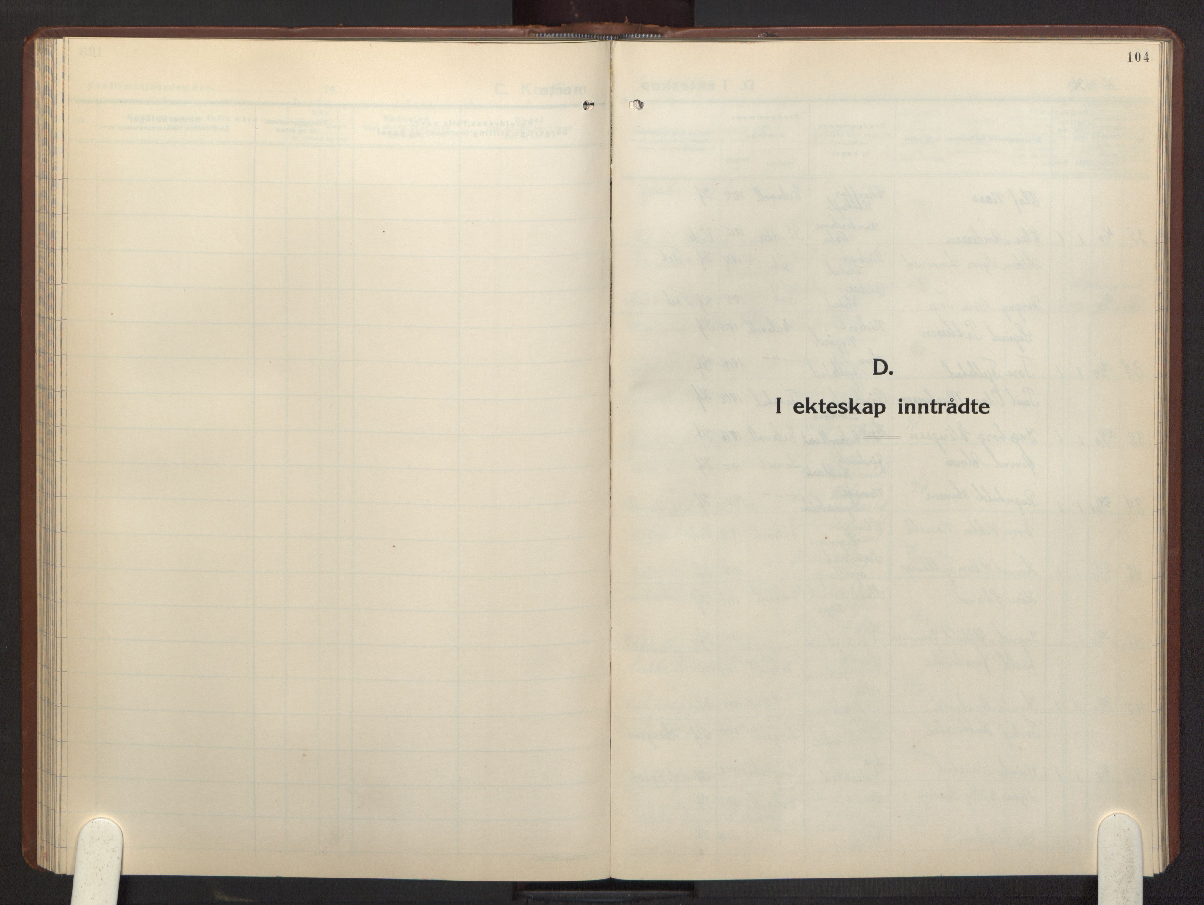 Eidsvoll prestekontor Kirkebøker, AV/SAO-A-10888/G/Ga/L0013: Klokkerbok nr. I 13, 1936-1953, s. 104