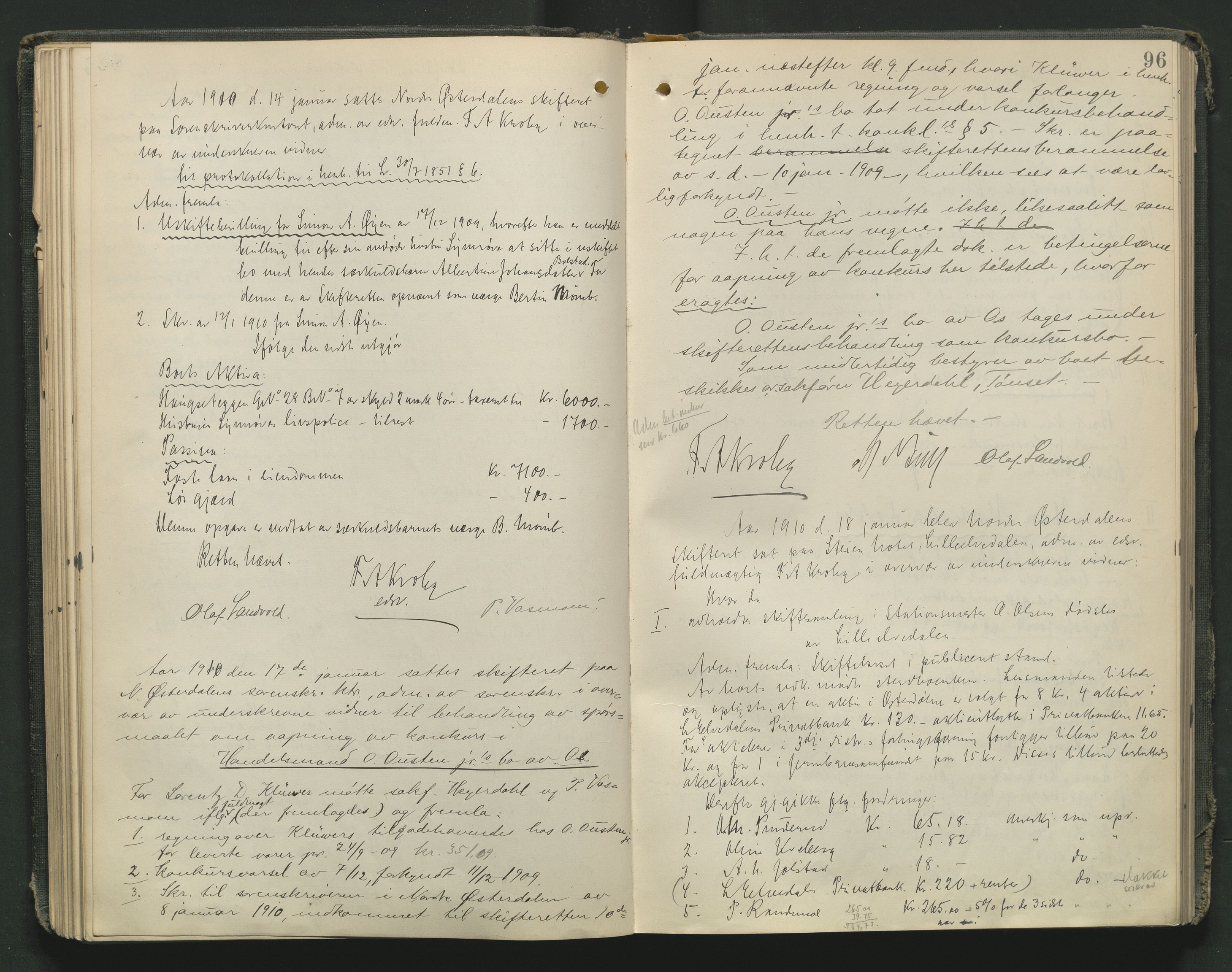 Nord-Østerdal tingrett, AV/SAH-TING-020/J/Jc/L0005: Skifteforhandlingsprotokoll, 1907-1914, s. 96