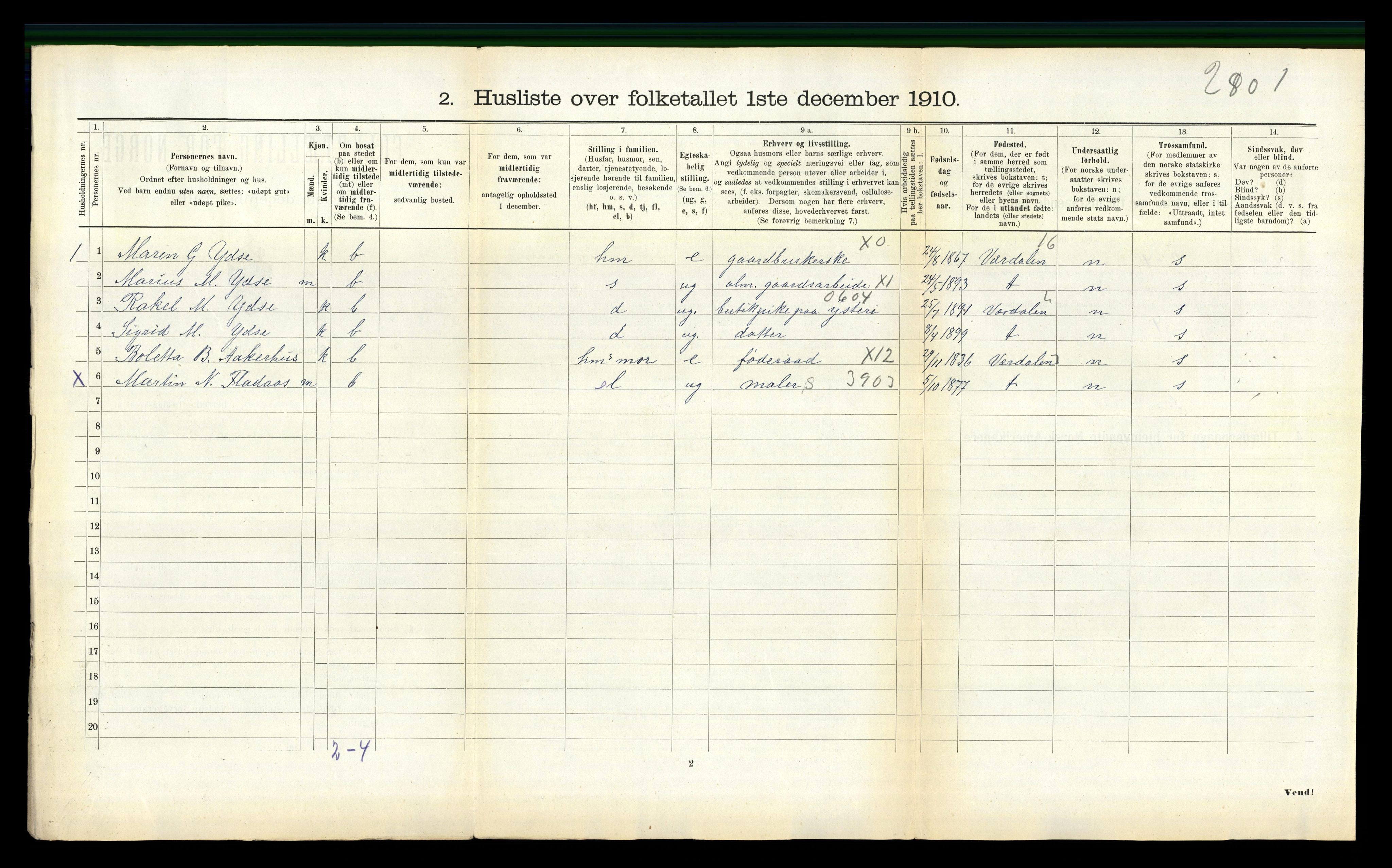 RA, Folketelling 1910 for 1729 Inderøy herred, 1910, s. 340