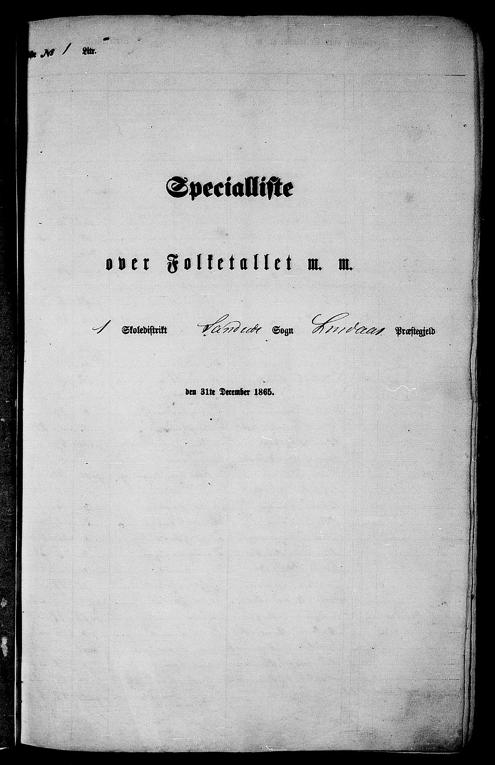 RA, Folketelling 1865 for 1263P Lindås prestegjeld, 1865, s. 16