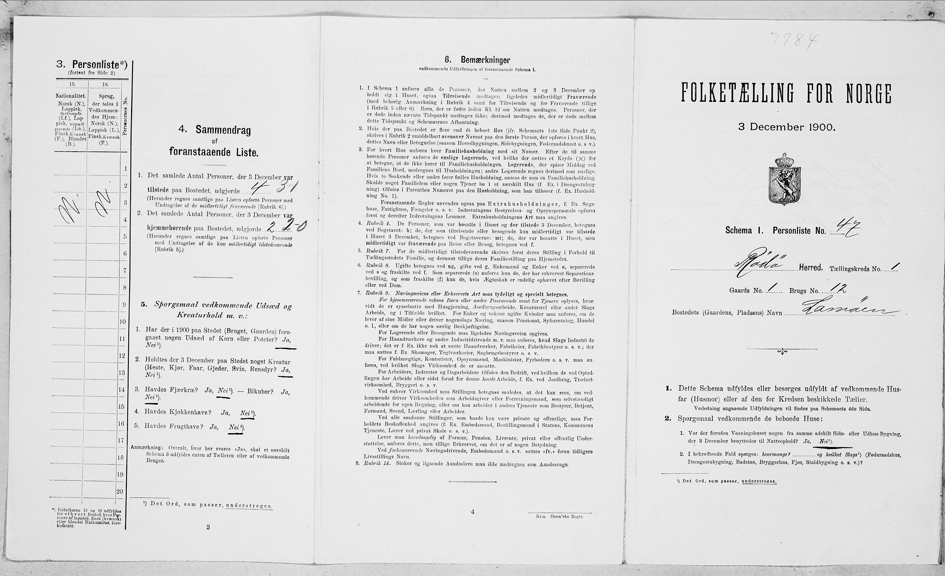 SAT, Folketelling 1900 for 1836 Rødøy herred, 1900, s. 110