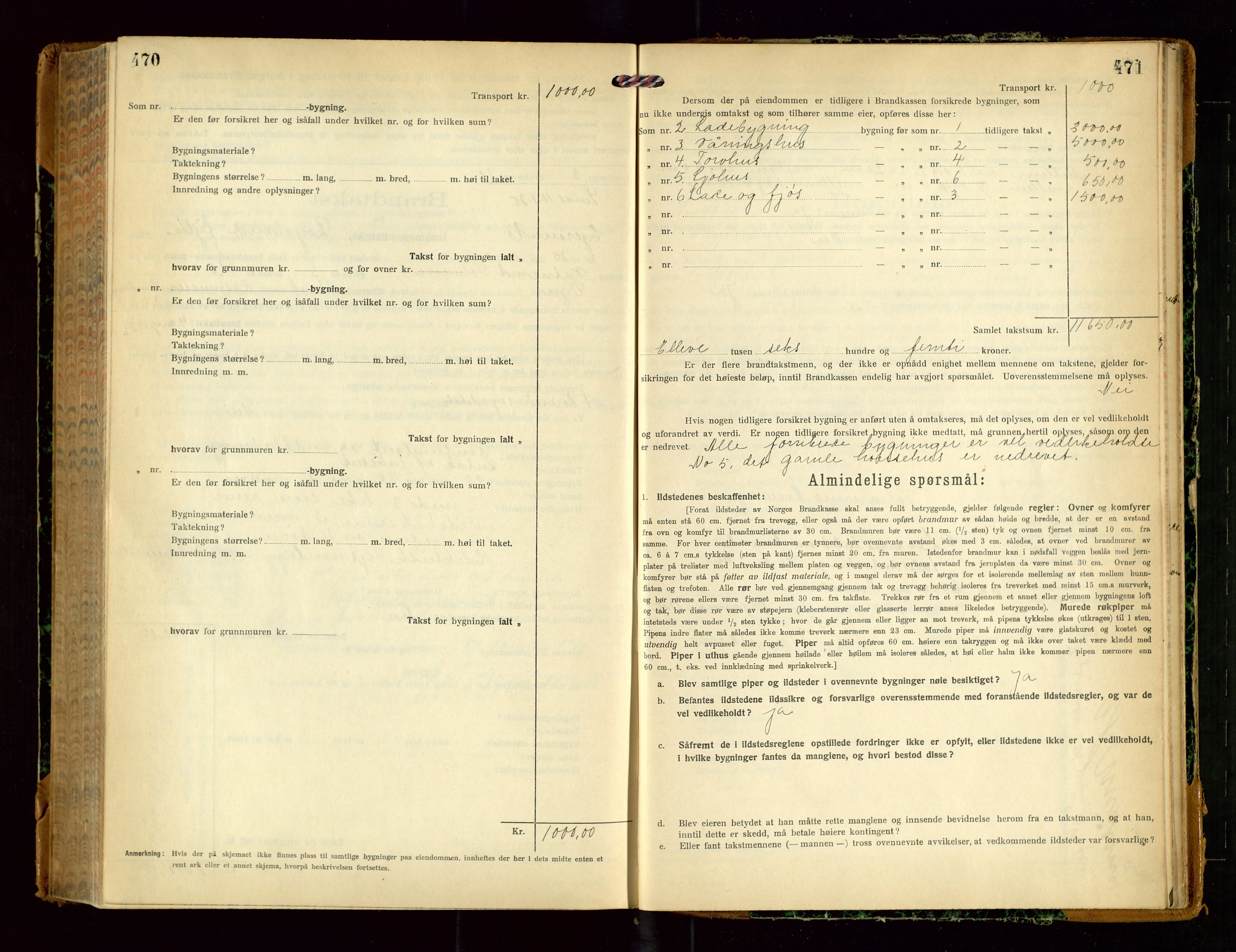 Eigersund lensmannskontor, AV/SAST-A-100171/Gob/L0004: "Branntakstprotokoll", 1921-1925, s. 470-471