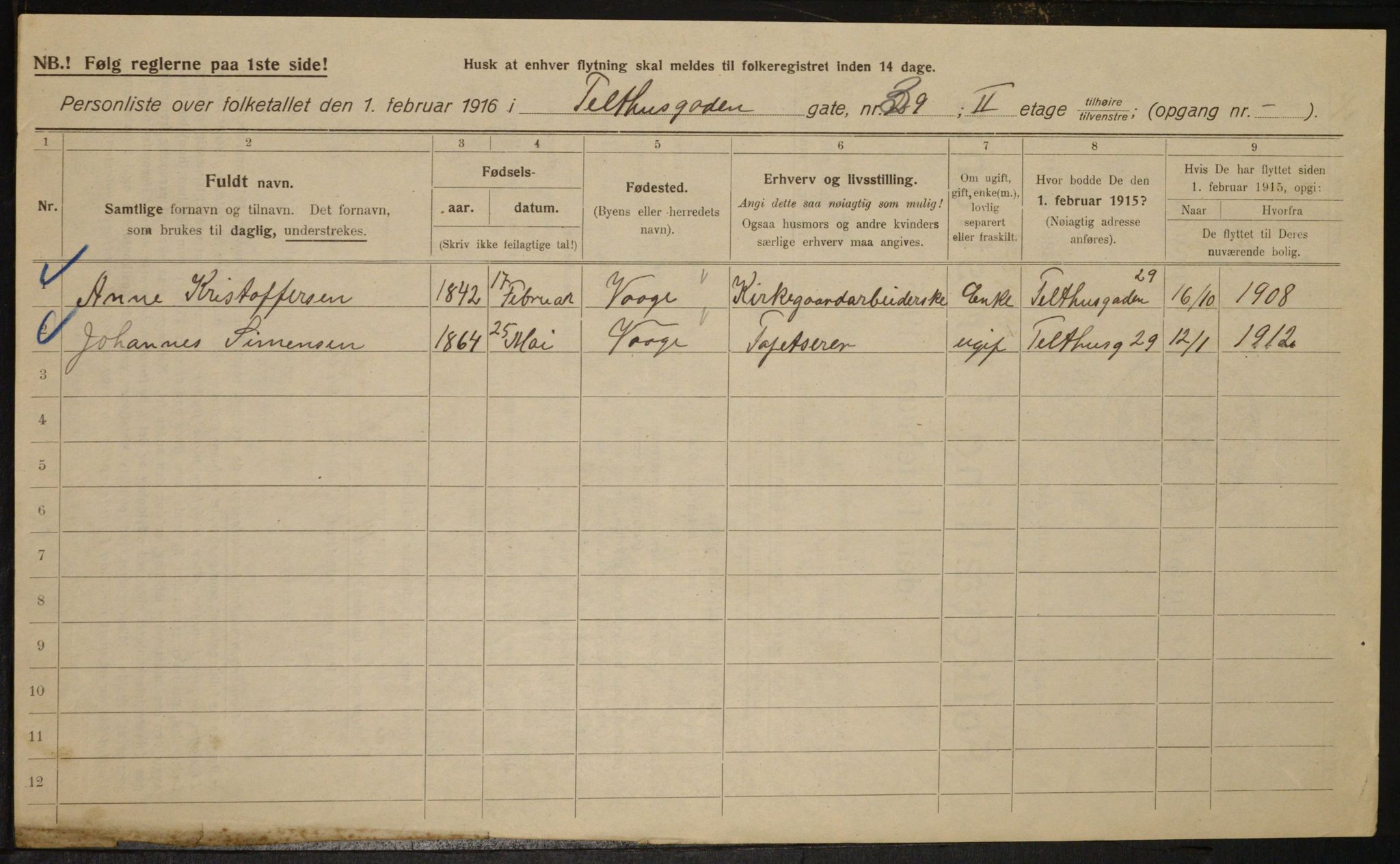 OBA, Kommunal folketelling 1.2.1916 for Kristiania, 1916, s. 110642