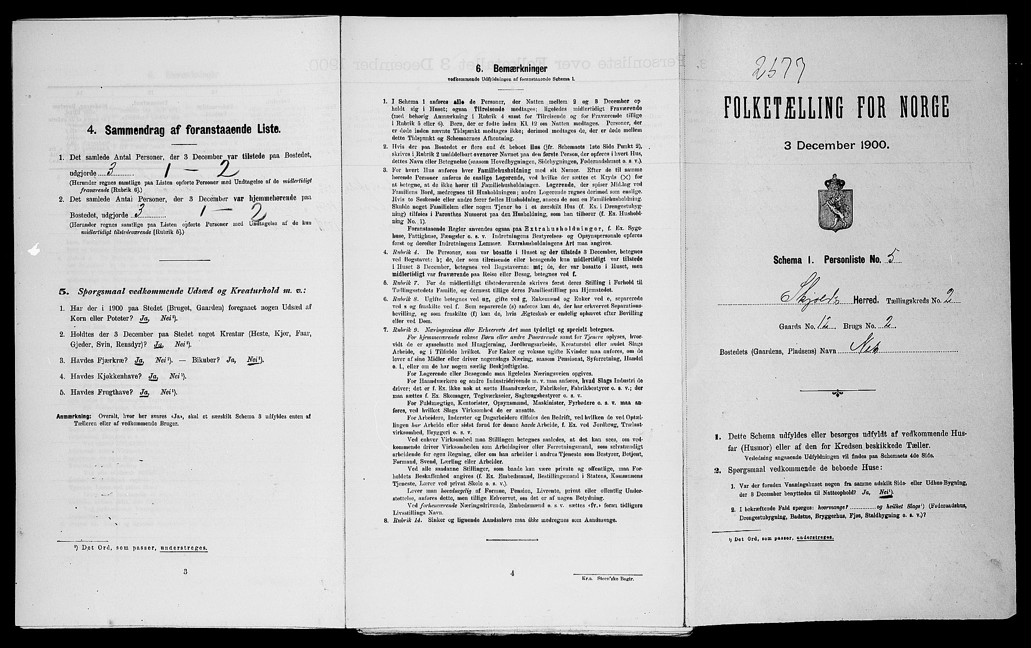 SAST, Folketelling 1900 for 1154 Skjold herred, 1900, s. 204