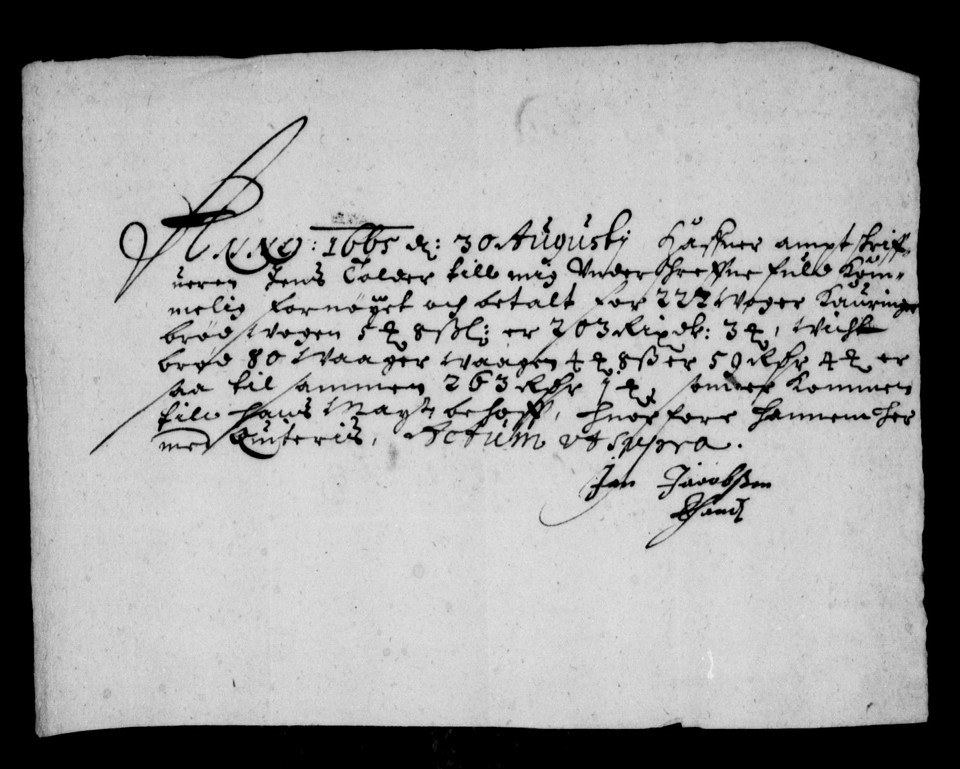 Rentekammeret inntil 1814, Reviderte regnskaper, Stiftamtstueregnskaper, Bergen stiftamt, AV/RA-EA-6043/R/Rc/L0018: Bergen stiftamt, 1665