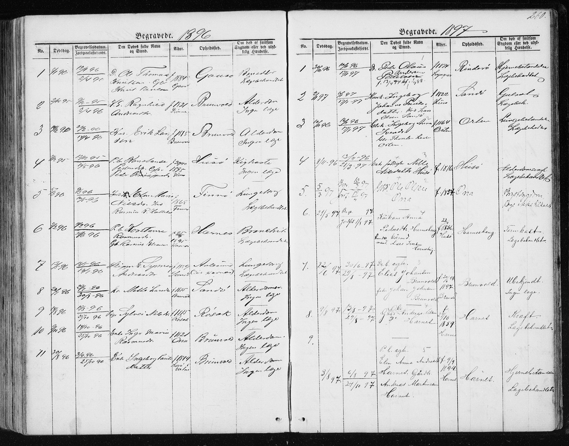 Ministerialprotokoller, klokkerbøker og fødselsregistre - Møre og Romsdal, SAT/A-1454/561/L0732: Klokkerbok nr. 561C02, 1867-1900, s. 260