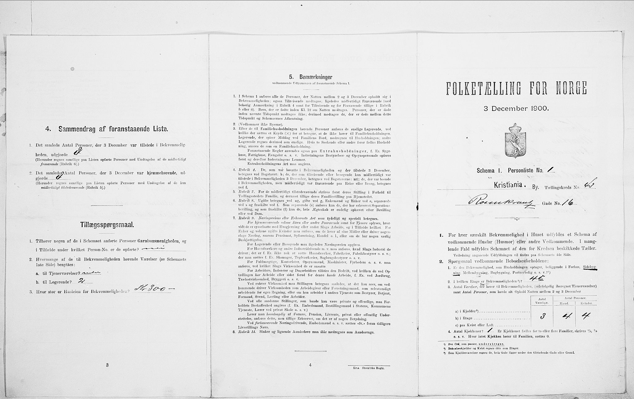 SAO, Folketelling 1900 for 0301 Kristiania kjøpstad, 1900, s. 75563