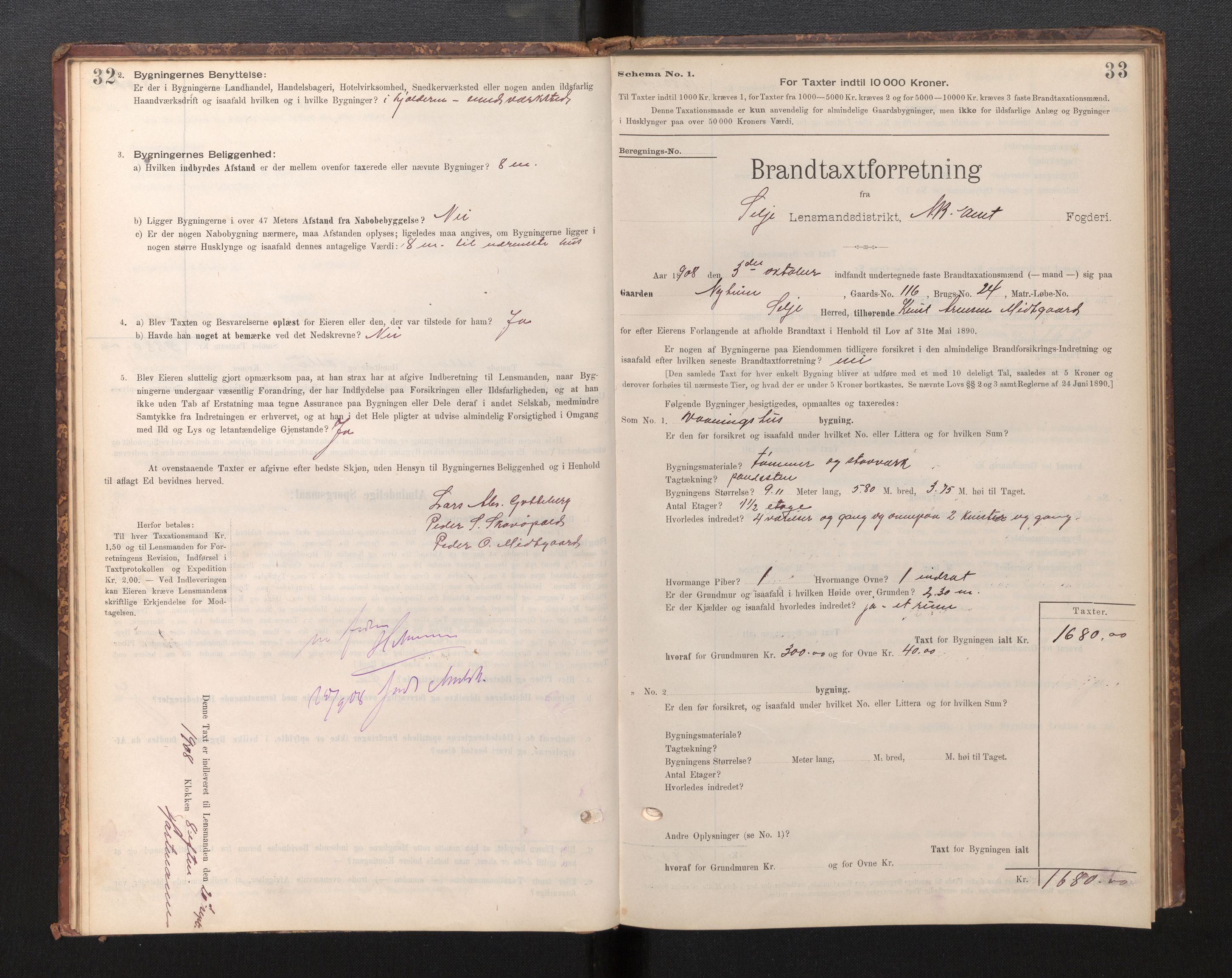 Lensmannen i Selje, AV/SAB-A-29701/0012/L0003: Branntakstprotokoll, skjematakst, 1895-1929, s. 32-33