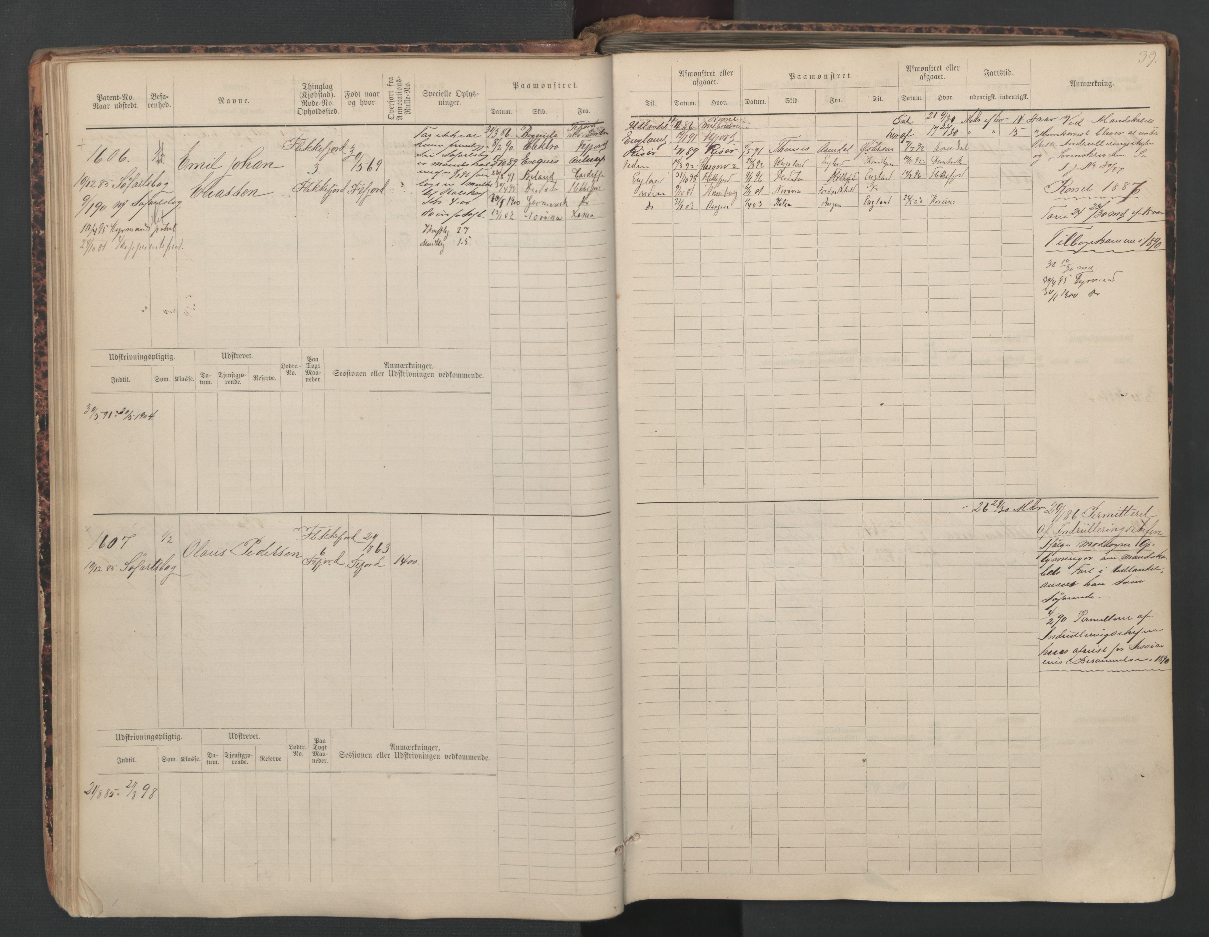 Flekkefjord mønstringskrets, AV/SAK-2031-0018/F/Fb/L0010: Hovedrulle nr 1534-2329, Æ-7, 1884-1948, s. 41