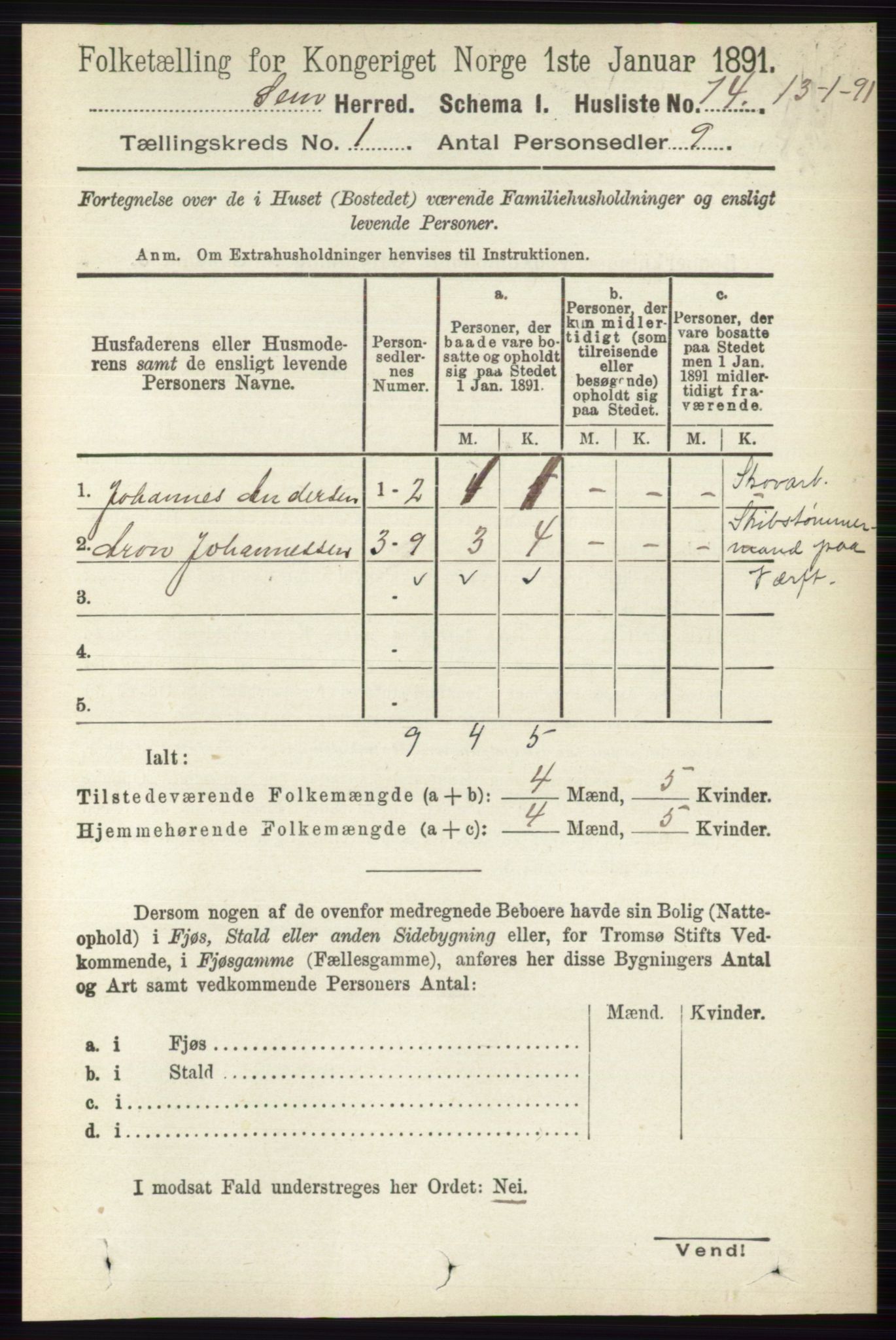 RA, Folketelling 1891 for 0721 Sem herred, 1891, s. 113