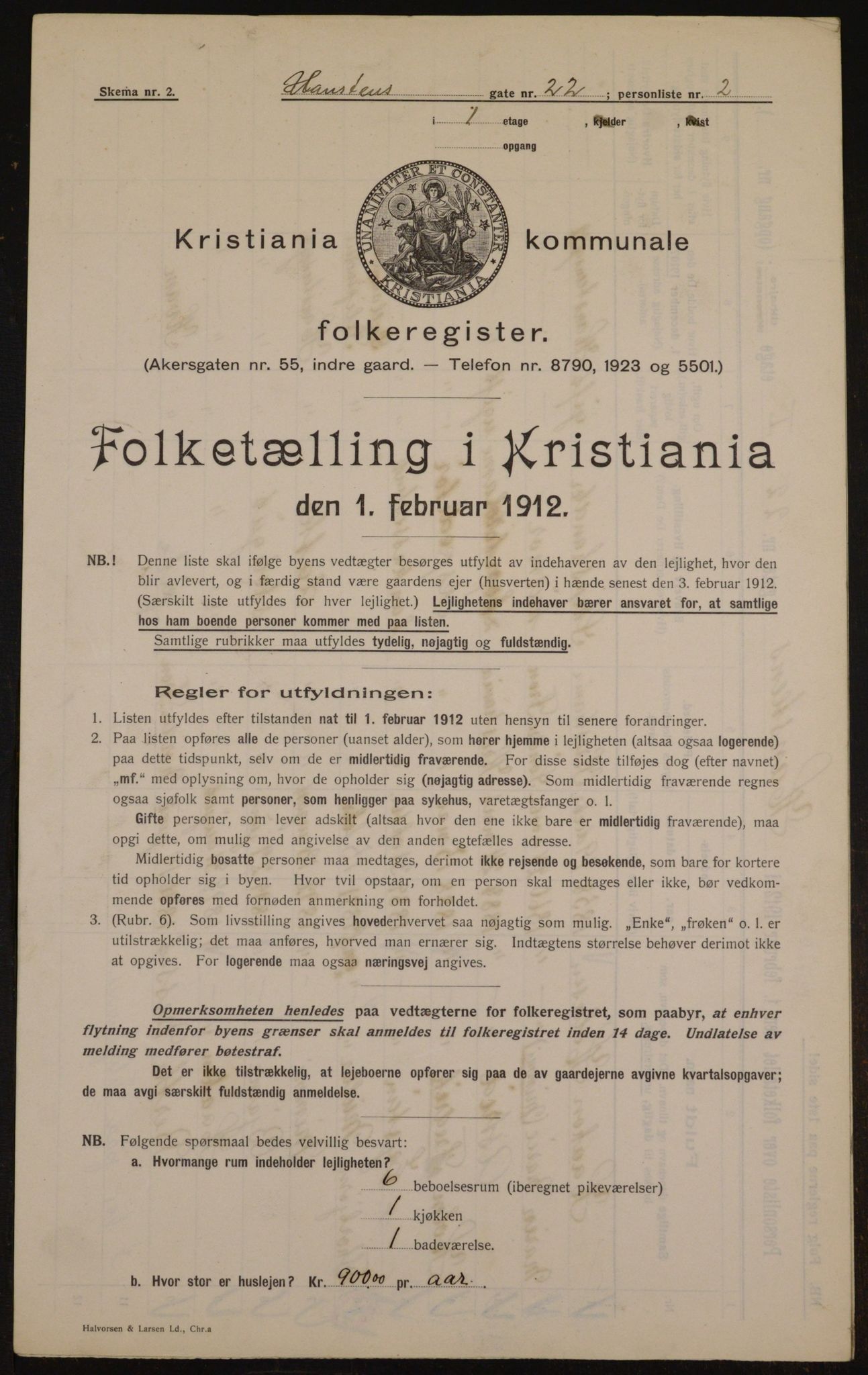 OBA, Kommunal folketelling 1.2.1912 for Kristiania, 1912, s. 34988