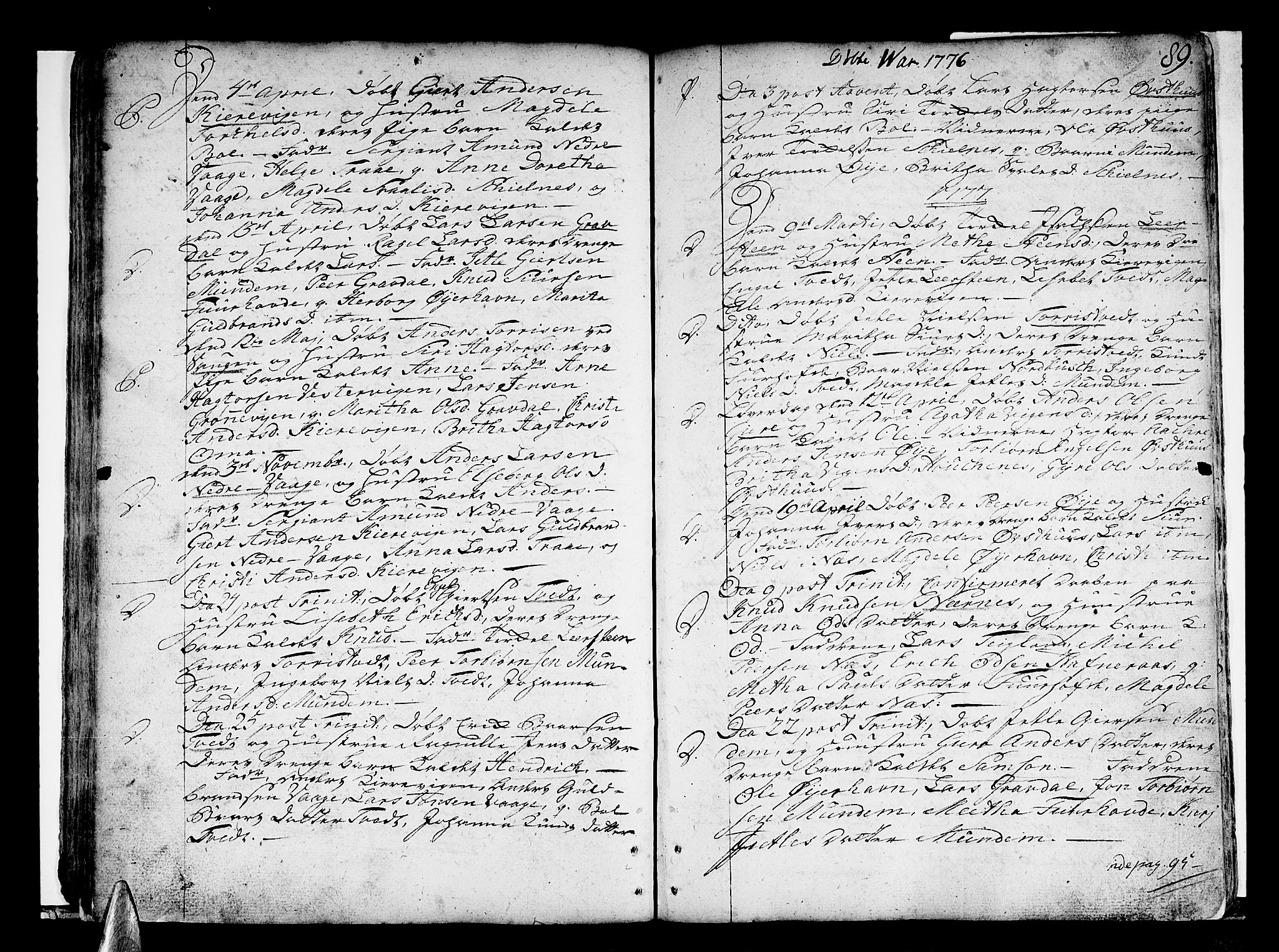 Strandebarm sokneprestembete, SAB/A-78401/H/Haa: Ministerialbok nr. A 3 /3, 1751-1787, s. 89