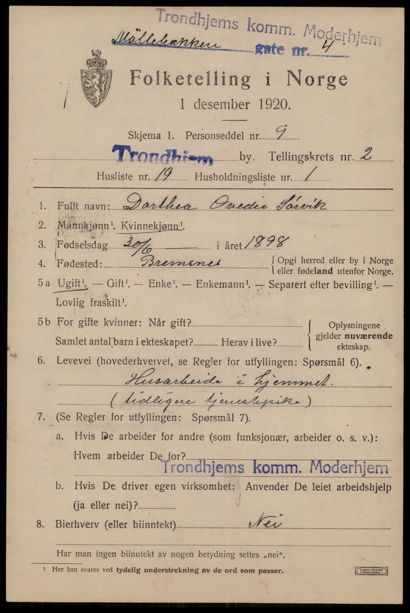 RA, Folketellinga 1920: Uplasserte skjema, 1920, s. 3243