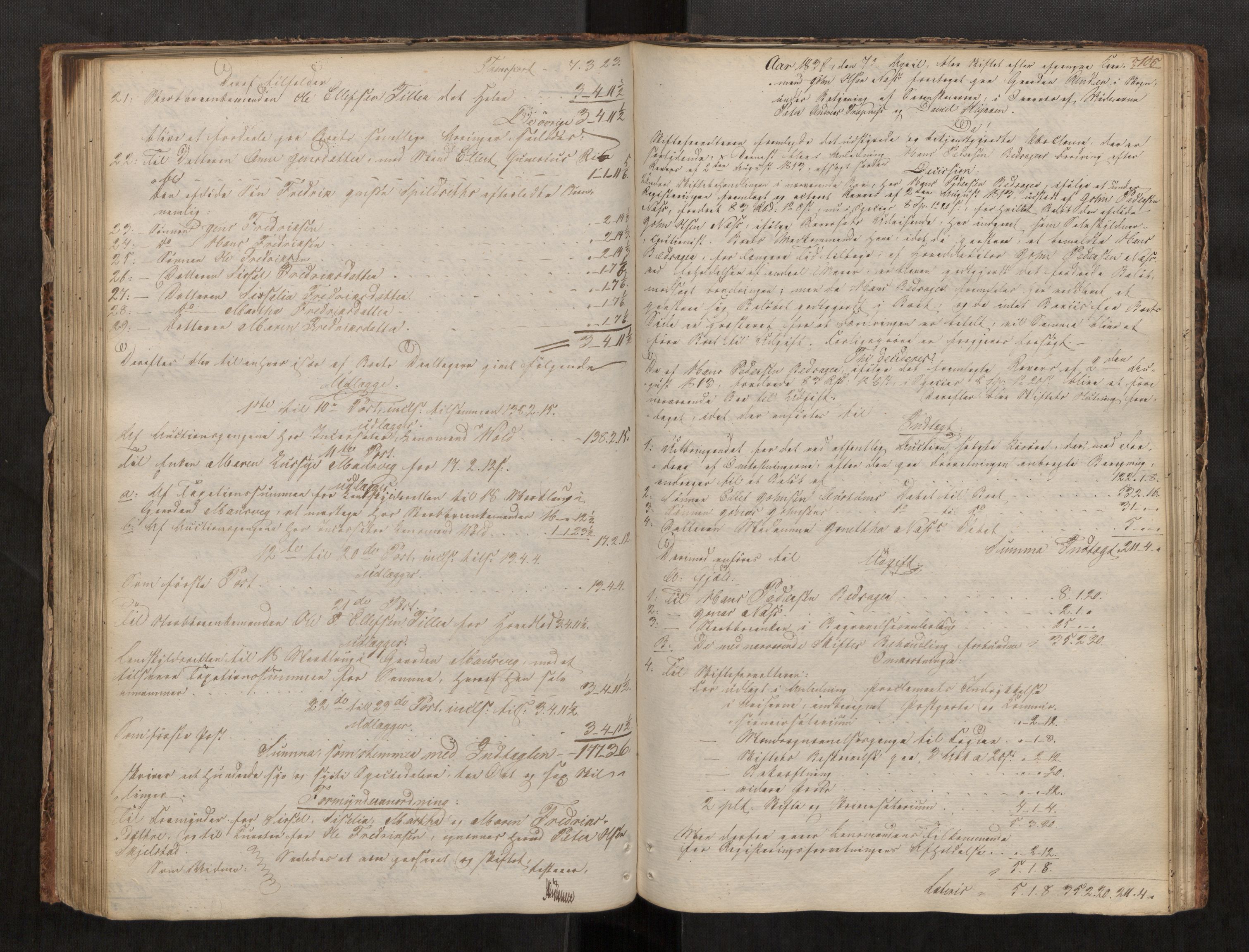Stjør- og Verdal sorenskriveri, AV/SAT-A-4167/1/3/3A/L0029: Skifteprotokoll 24, 1818-1841, s. 105