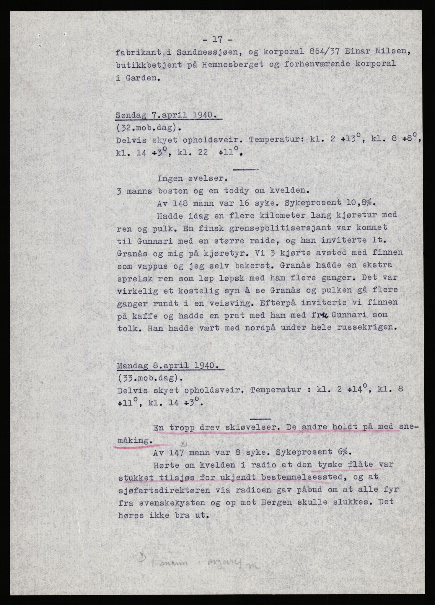 Forsvaret, Forsvarets krigshistoriske avdeling, AV/RA-RAFA-2017/Y/Yb/L0140: II-C-11-611-620  -  6. Divisjon, 1940-1966, s. 129