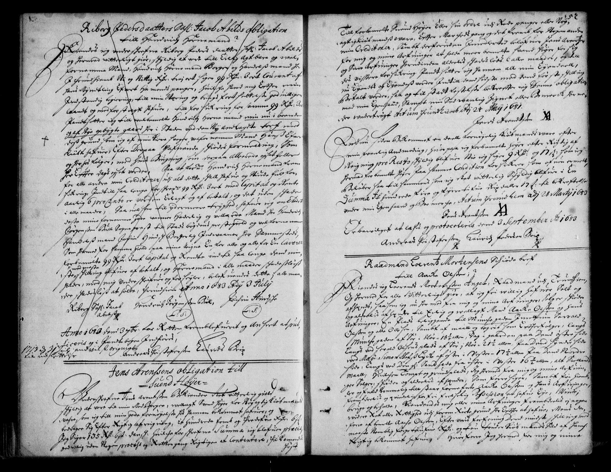 Trondheim byfogd, AV/SAT-A-0003/1/2/2C/L0002: Pantebok nr. 2, 1680-1693, s. 52
