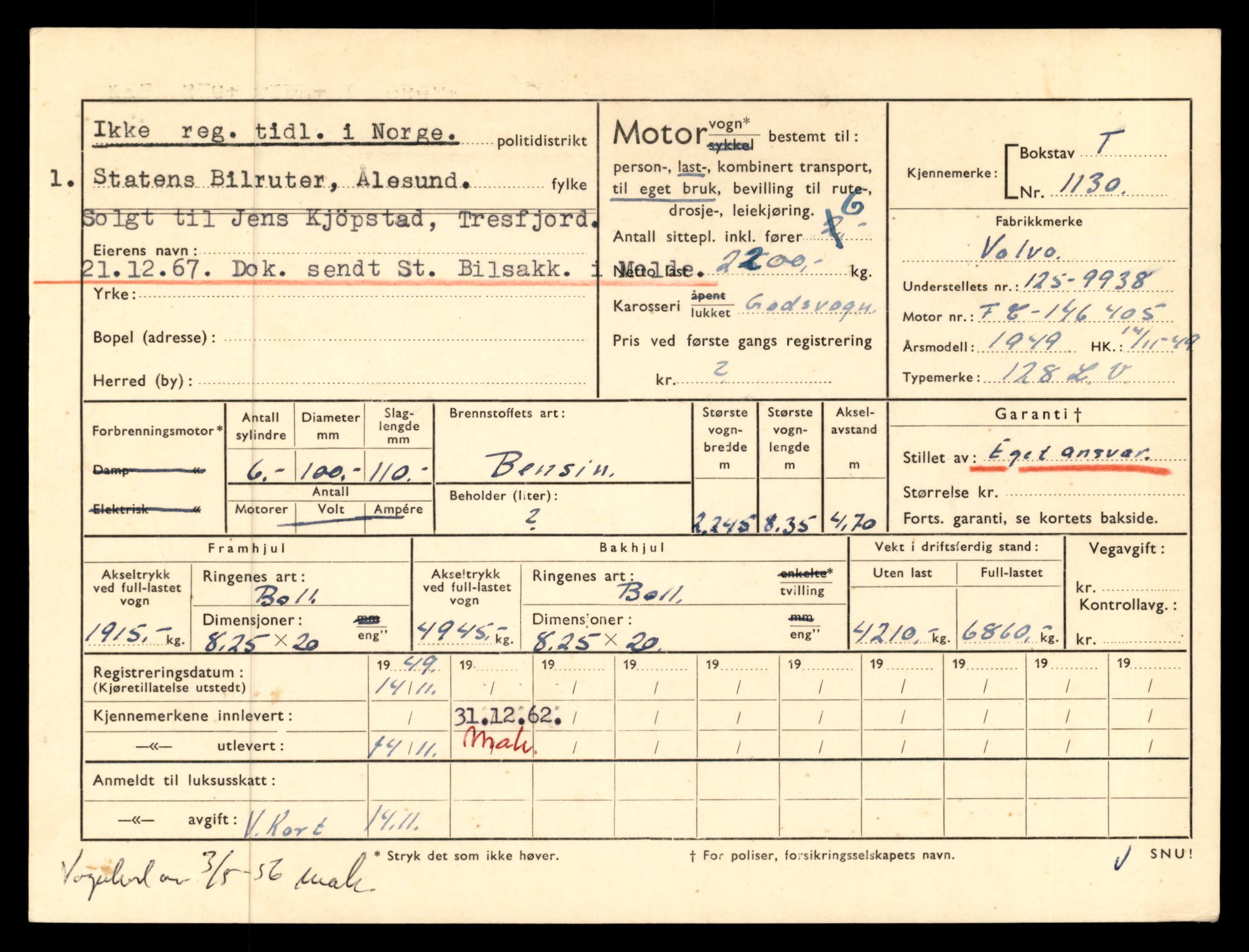 Møre og Romsdal vegkontor - Ålesund trafikkstasjon, AV/SAT-A-4099/F/Fe/L0010: Registreringskort for kjøretøy T 1050 - T 1169, 1927-1998, s. 2245