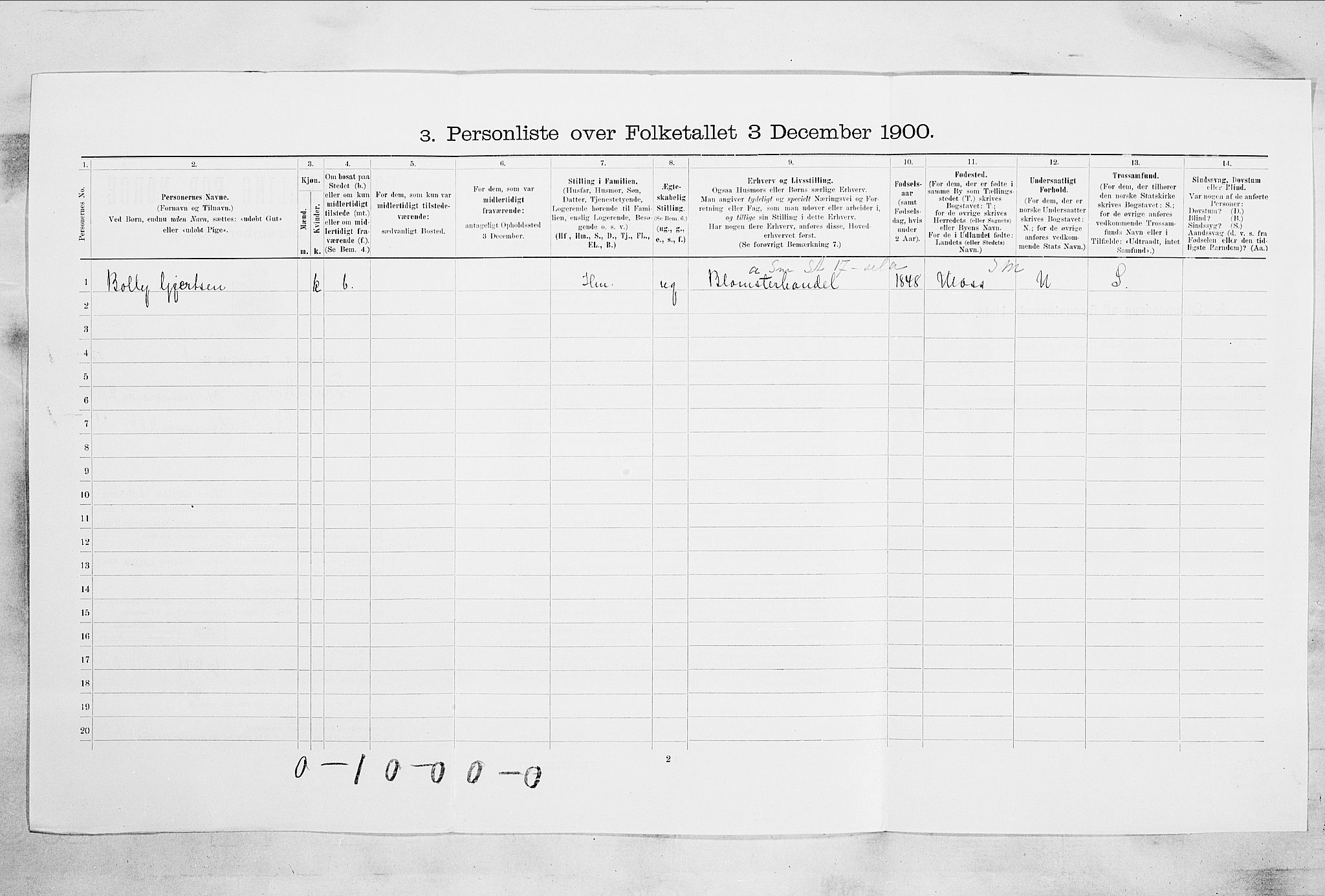 RA, Folketelling 1900 for 0705 Tønsberg kjøpstad, 1900, s. 296