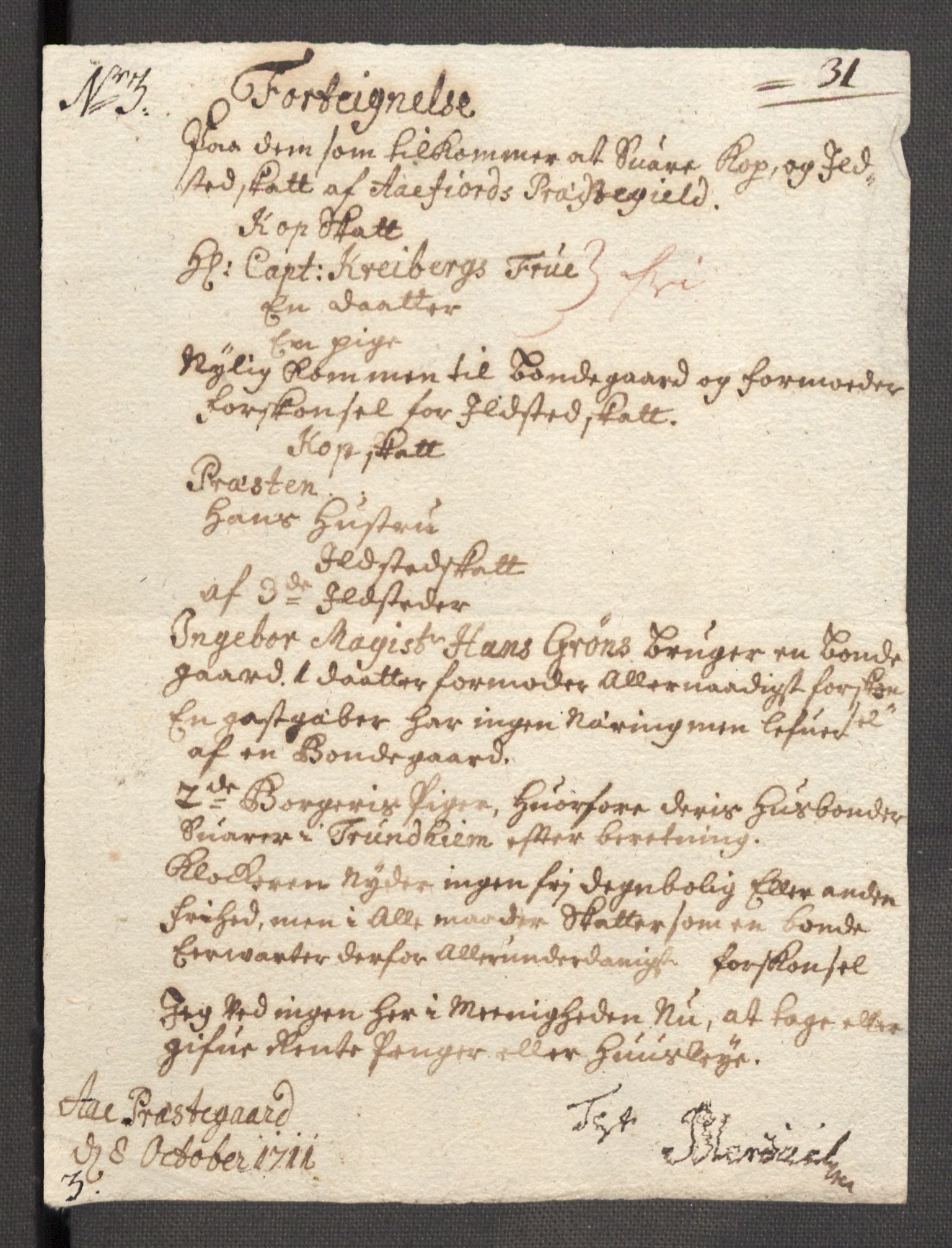 Rentekammeret inntil 1814, Reviderte regnskaper, Fogderegnskap, RA/EA-4092/R57/L3860: Fogderegnskap Fosen, 1711, s. 114