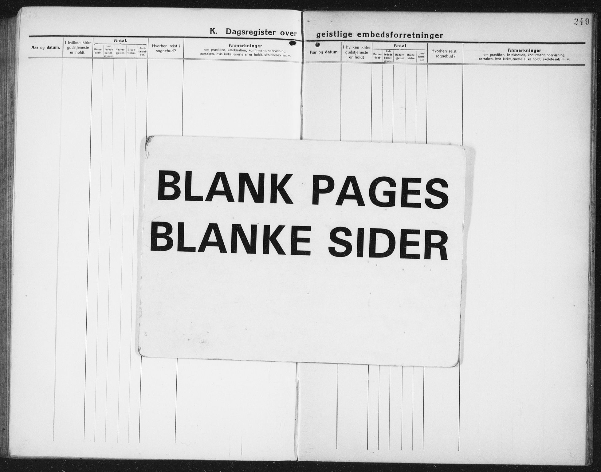 Ministerialprotokoller, klokkerbøker og fødselsregistre - Nordland, AV/SAT-A-1459/846/L0656: Klokkerbok nr. 846C06, 1917-1936, s. 249