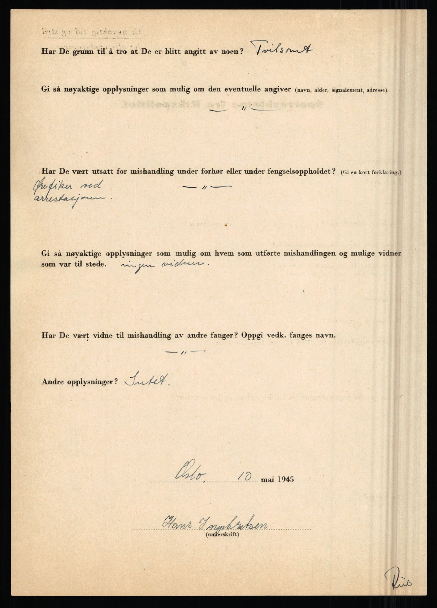 Rikspolitisjefen, AV/RA-S-1560/L/L0007: Heen, Erik C. - Iversen, Trygve, 1940-1945, s. 1114
