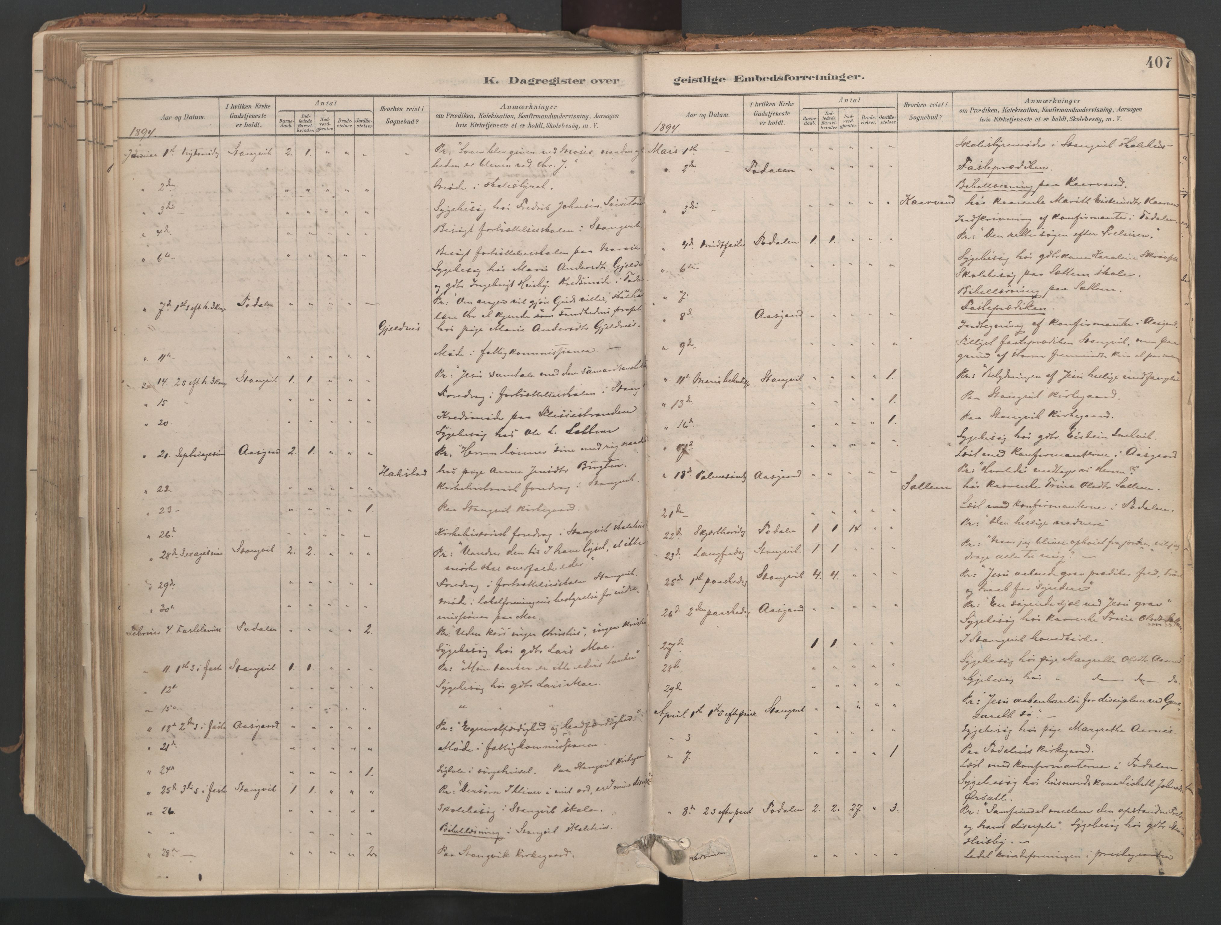Ministerialprotokoller, klokkerbøker og fødselsregistre - Møre og Romsdal, AV/SAT-A-1454/592/L1029: Ministerialbok nr. 592A07, 1879-1902, s. 407