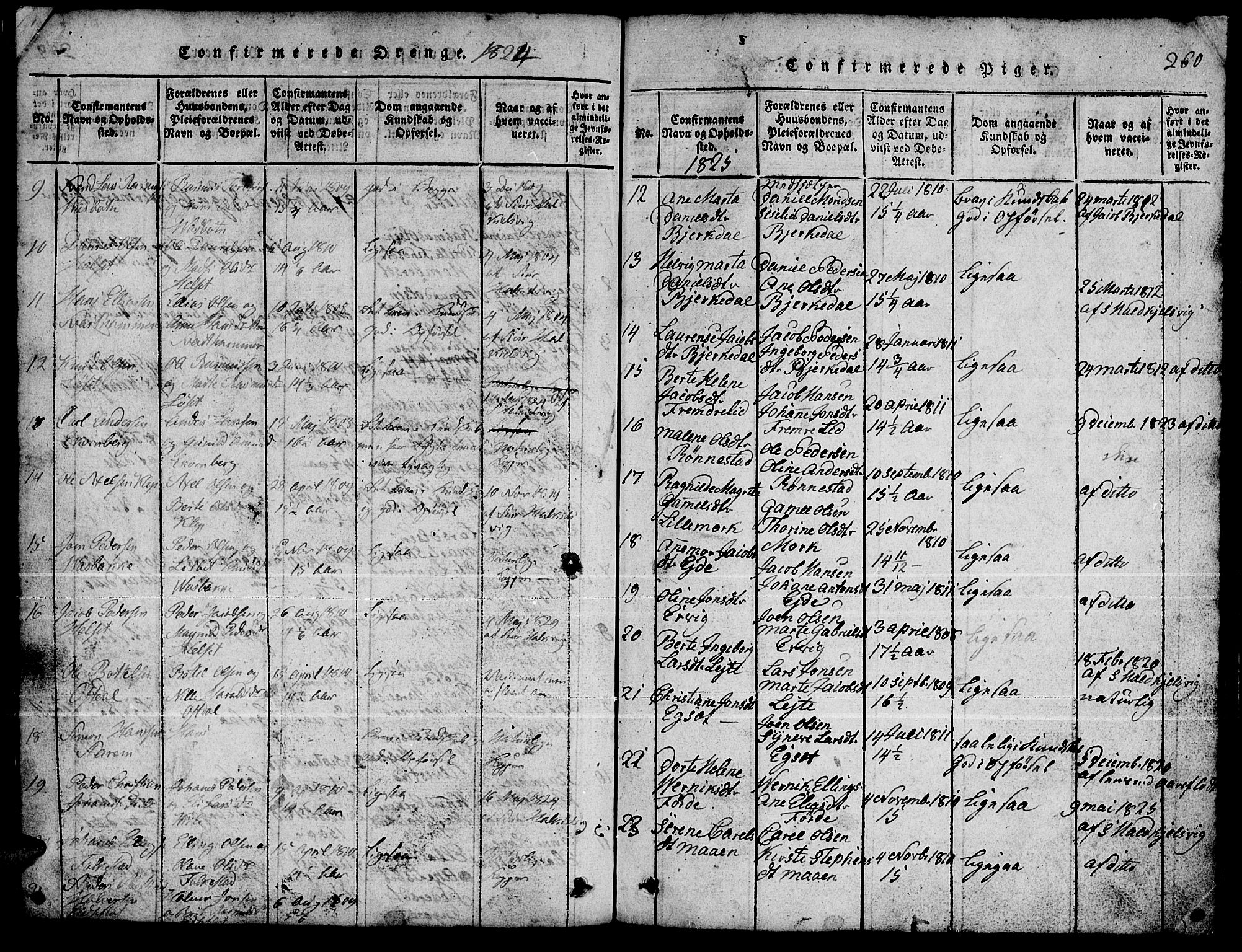 Ministerialprotokoller, klokkerbøker og fødselsregistre - Møre og Romsdal, SAT/A-1454/511/L0155: Klokkerbok nr. 511C01, 1817-1829, s. 260