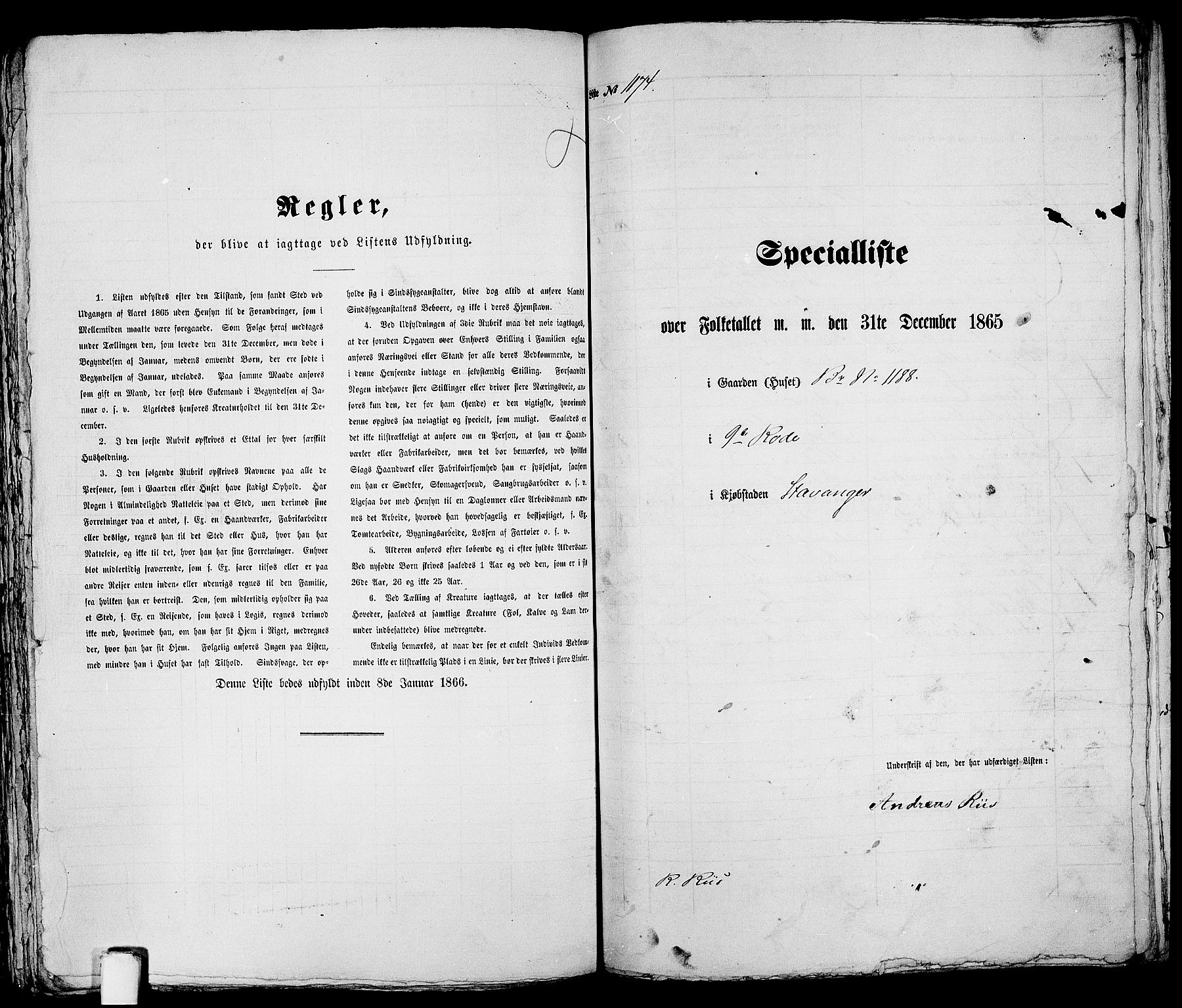 RA, Folketelling 1865 for 1103 Stavanger kjøpstad, 1865, s. 2373