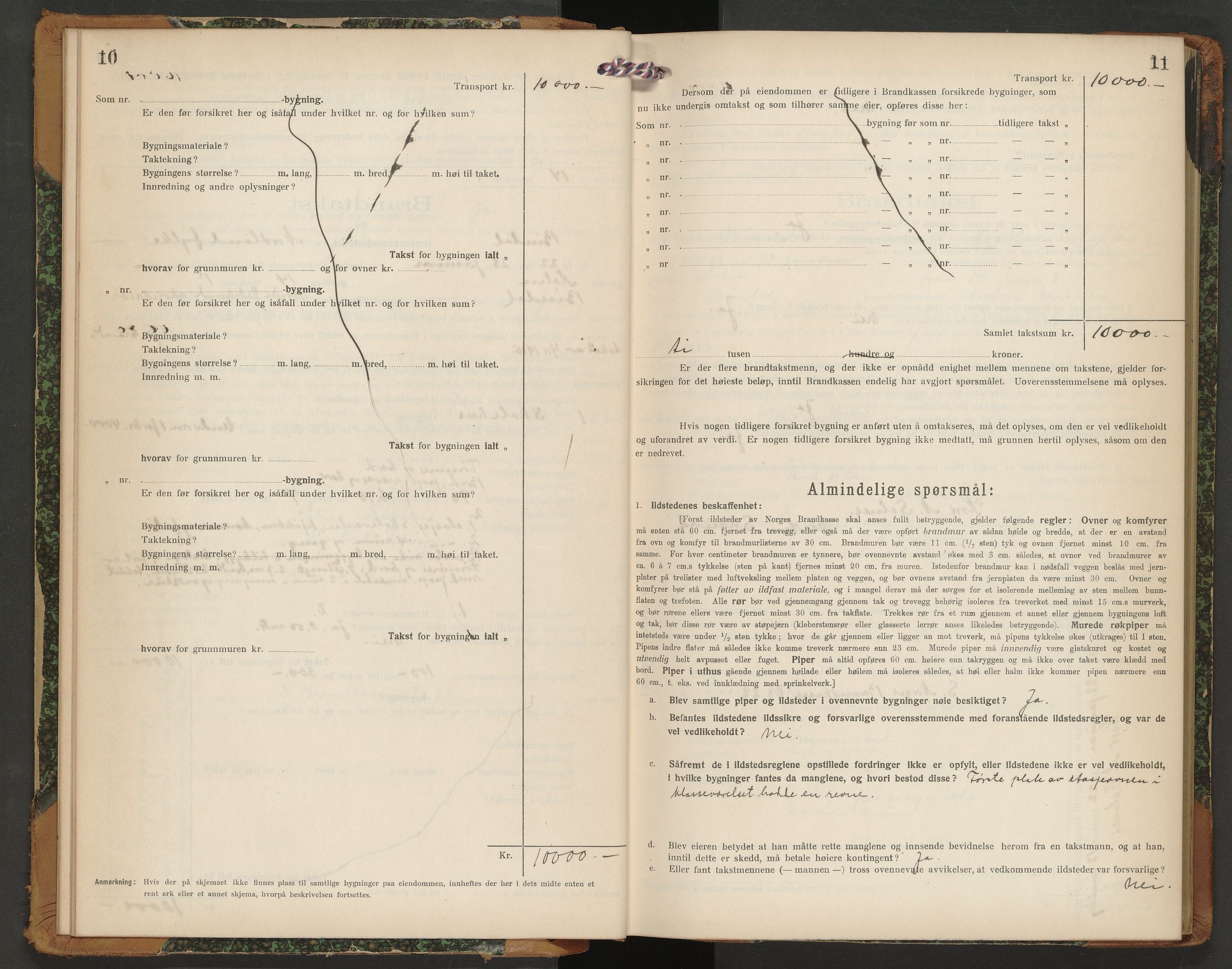 Norges Brannkasse Bindal, AV/SAT-A-5559/Fb/L0004: Branntakstprotokoll, 1922-1928