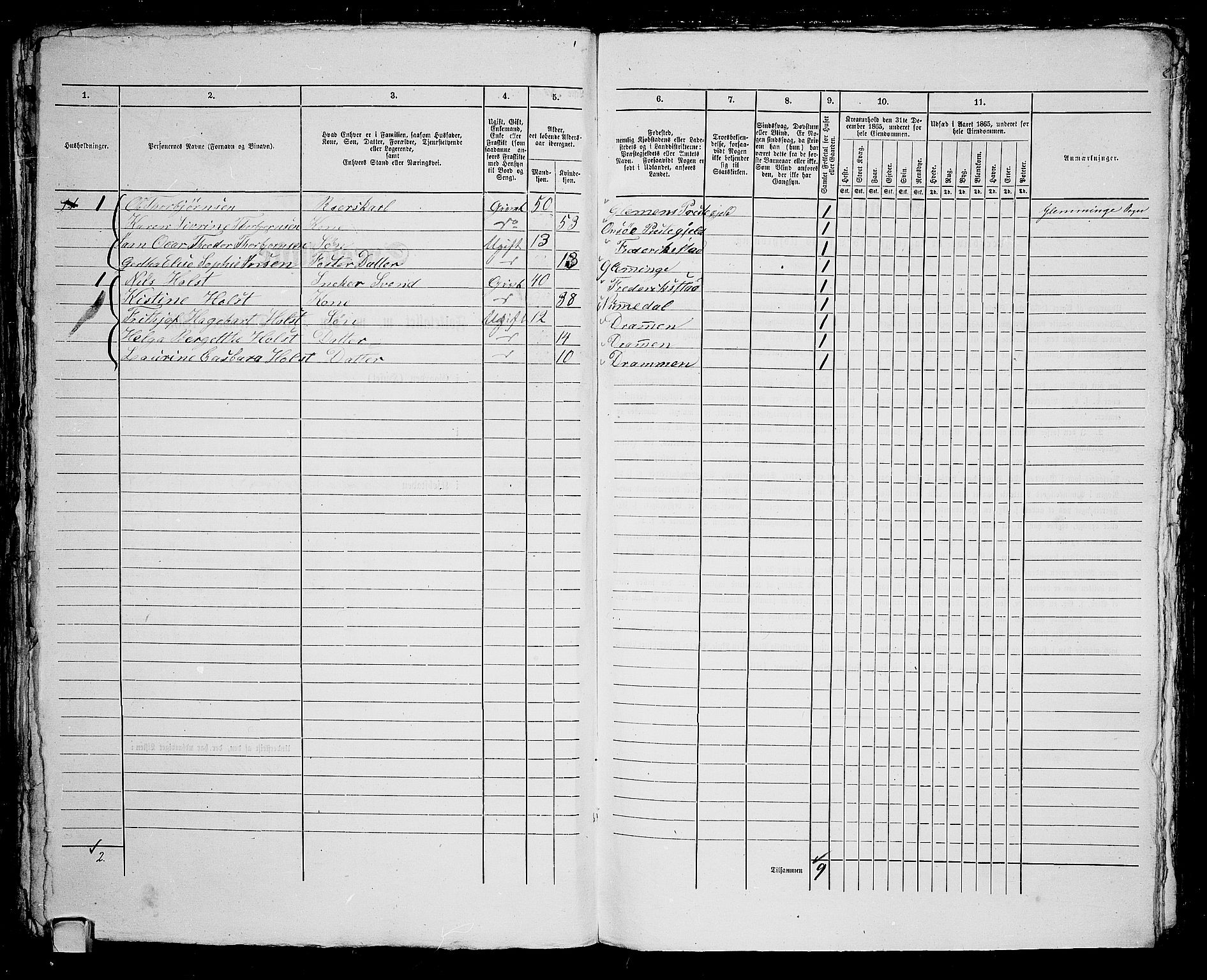 RA, Folketelling 1865 for 0103B Fredrikstad prestegjeld, Fredrikstad kjøpstad, 1865, s. 200