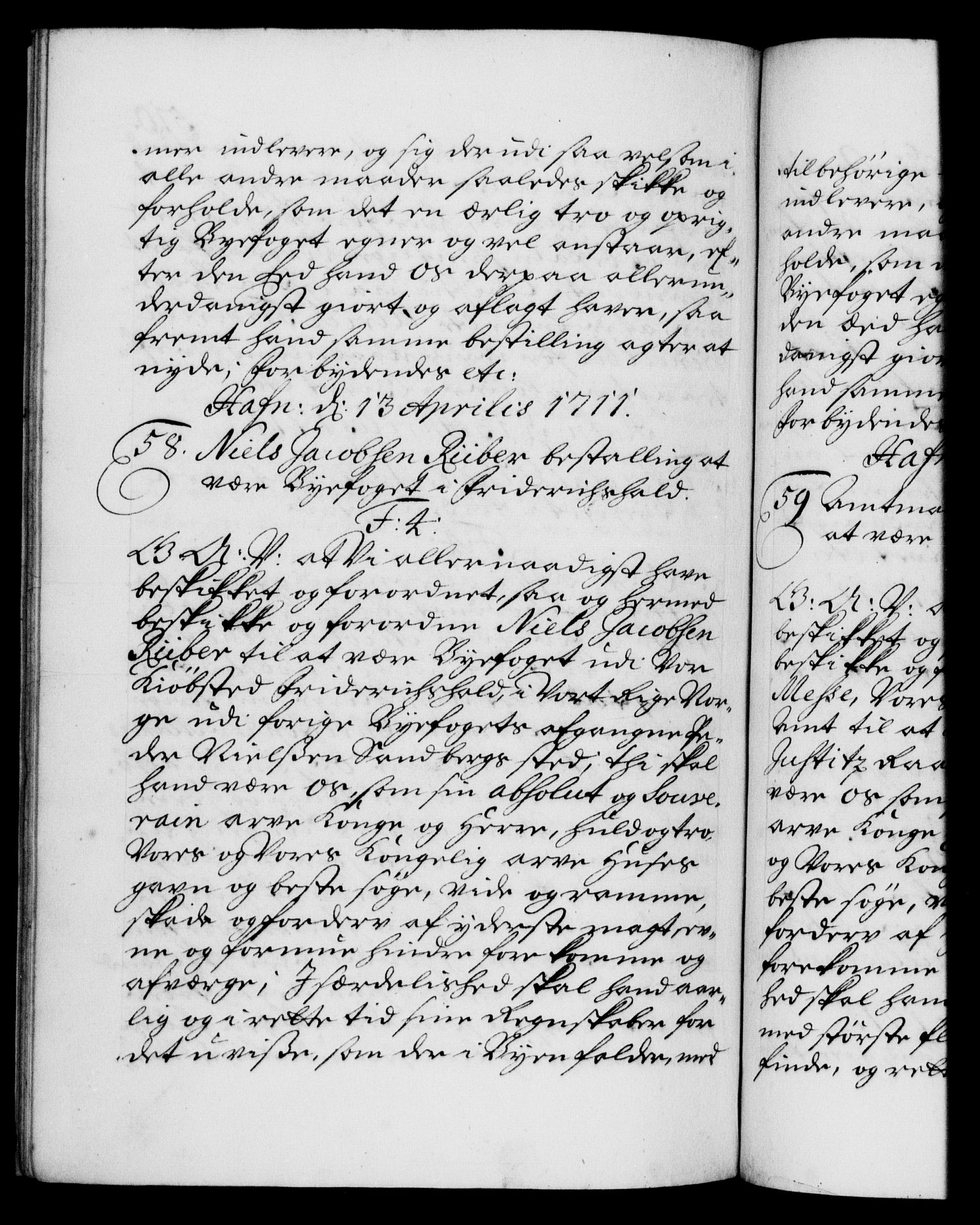 Danske Kanselli 1572-1799, AV/RA-EA-3023/F/Fc/Fca/Fcaa/L0020: Norske registre, 1708-1711, s. 510b