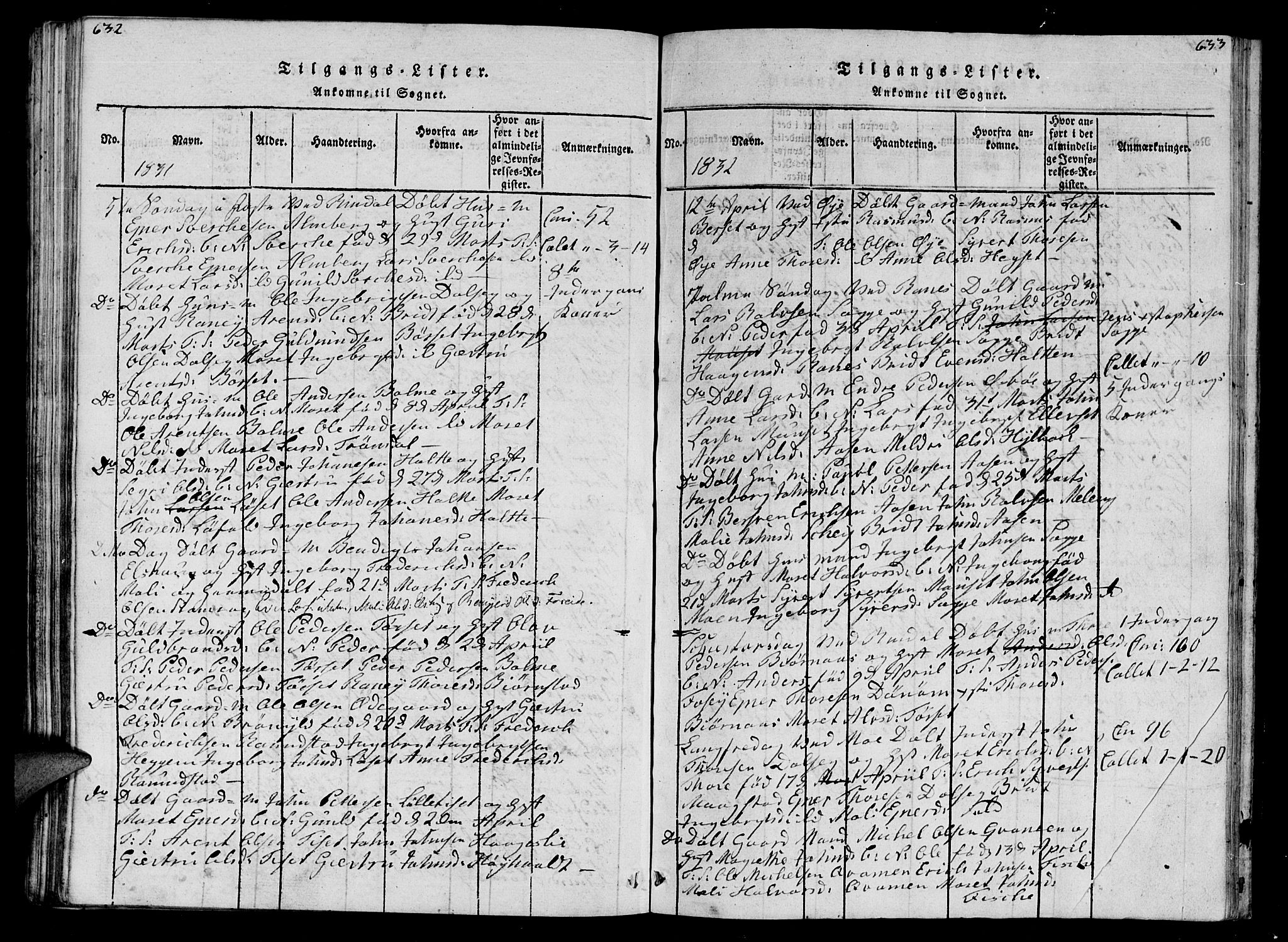 Ministerialprotokoller, klokkerbøker og fødselsregistre - Møre og Romsdal, AV/SAT-A-1454/595/L1050: Klokkerbok nr. 595C02, 1819-1834, s. 632-633