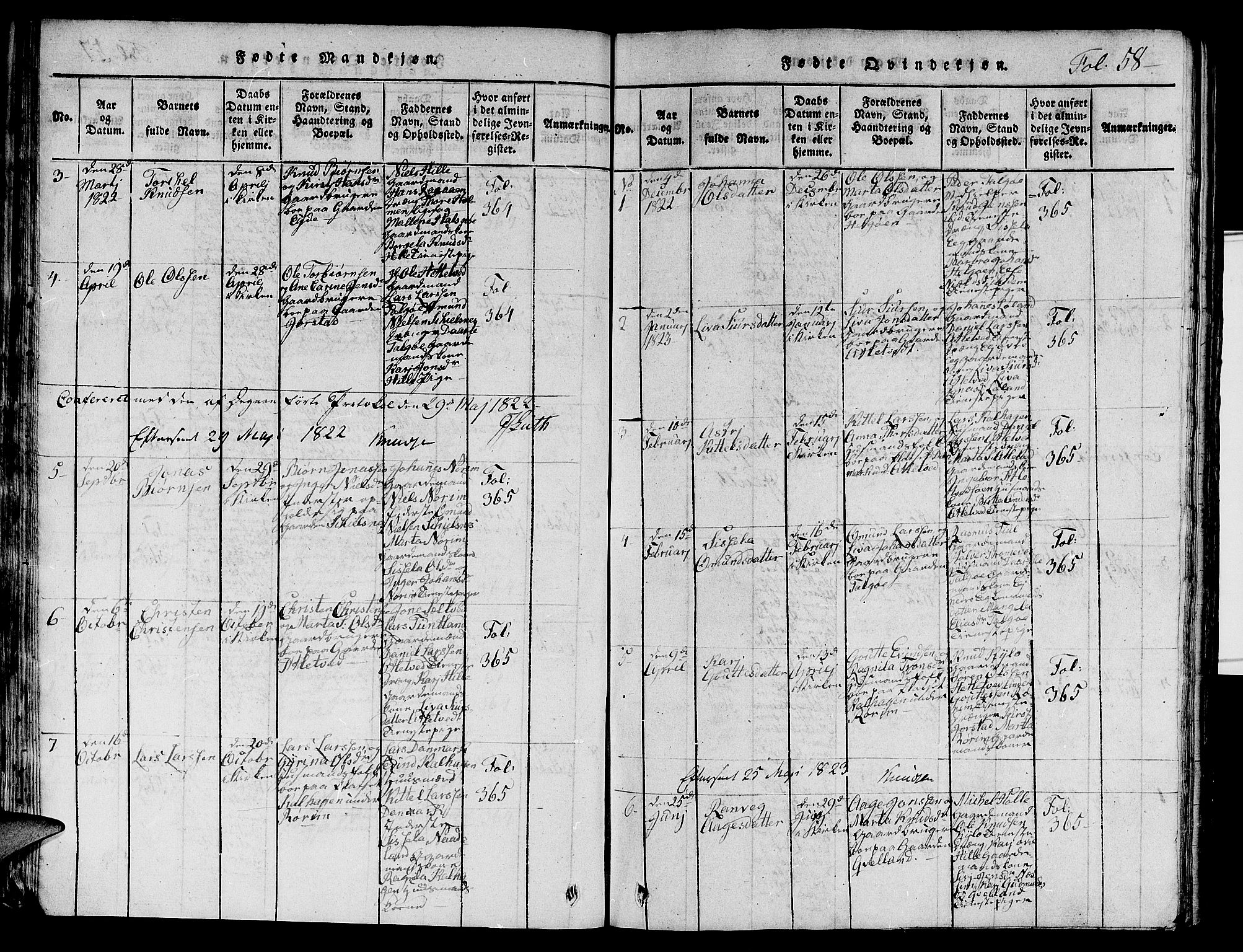 Nedstrand sokneprestkontor, AV/SAST-A-101841/01/V: Klokkerbok nr. B 1 /2, 1816-1847, s. 58