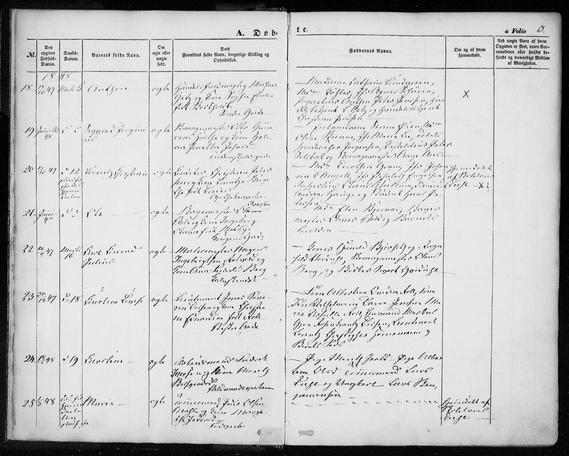Ministerialprotokoller, klokkerbøker og fødselsregistre - Sør-Trøndelag, SAT/A-1456/601/L0051: Ministerialbok nr. 601A19, 1848-1857, s. 3